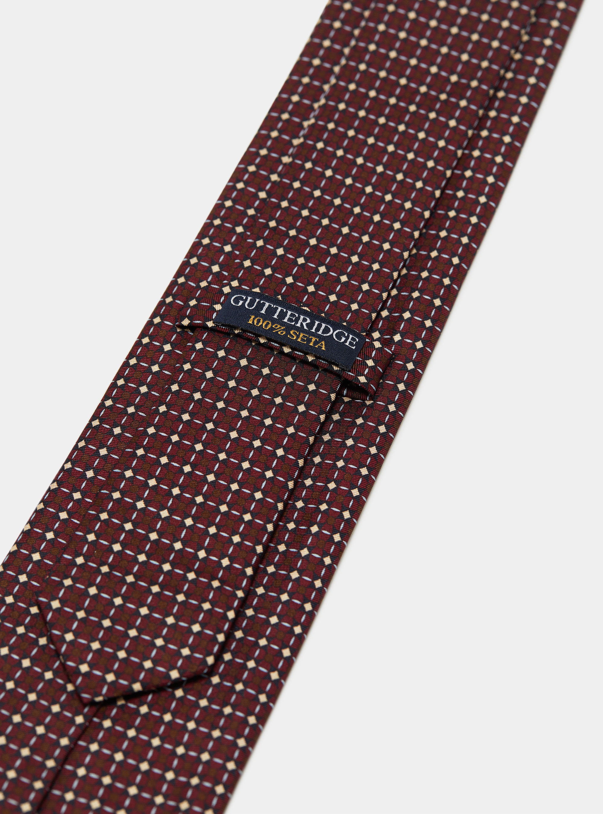 Micro pattern silk tie, BORDEAUX