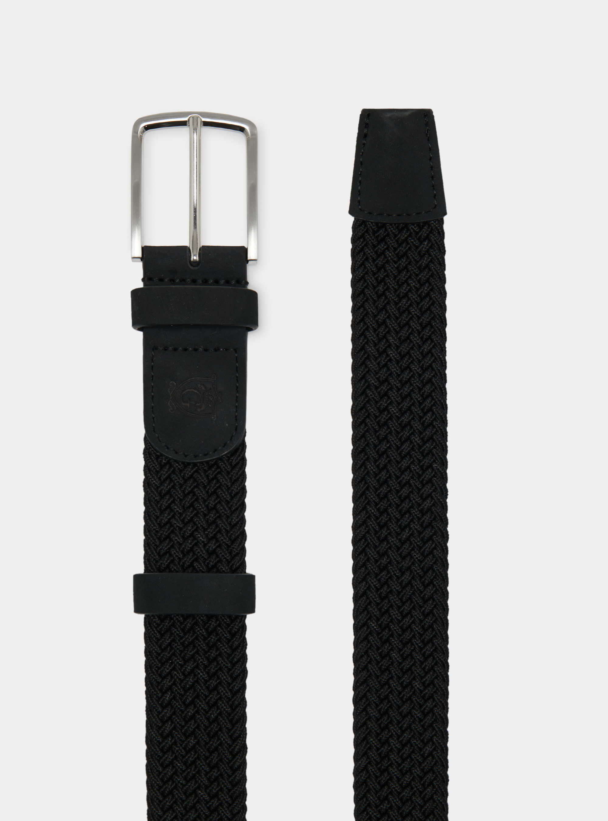 Solid-coloured elastic belt, BLACK