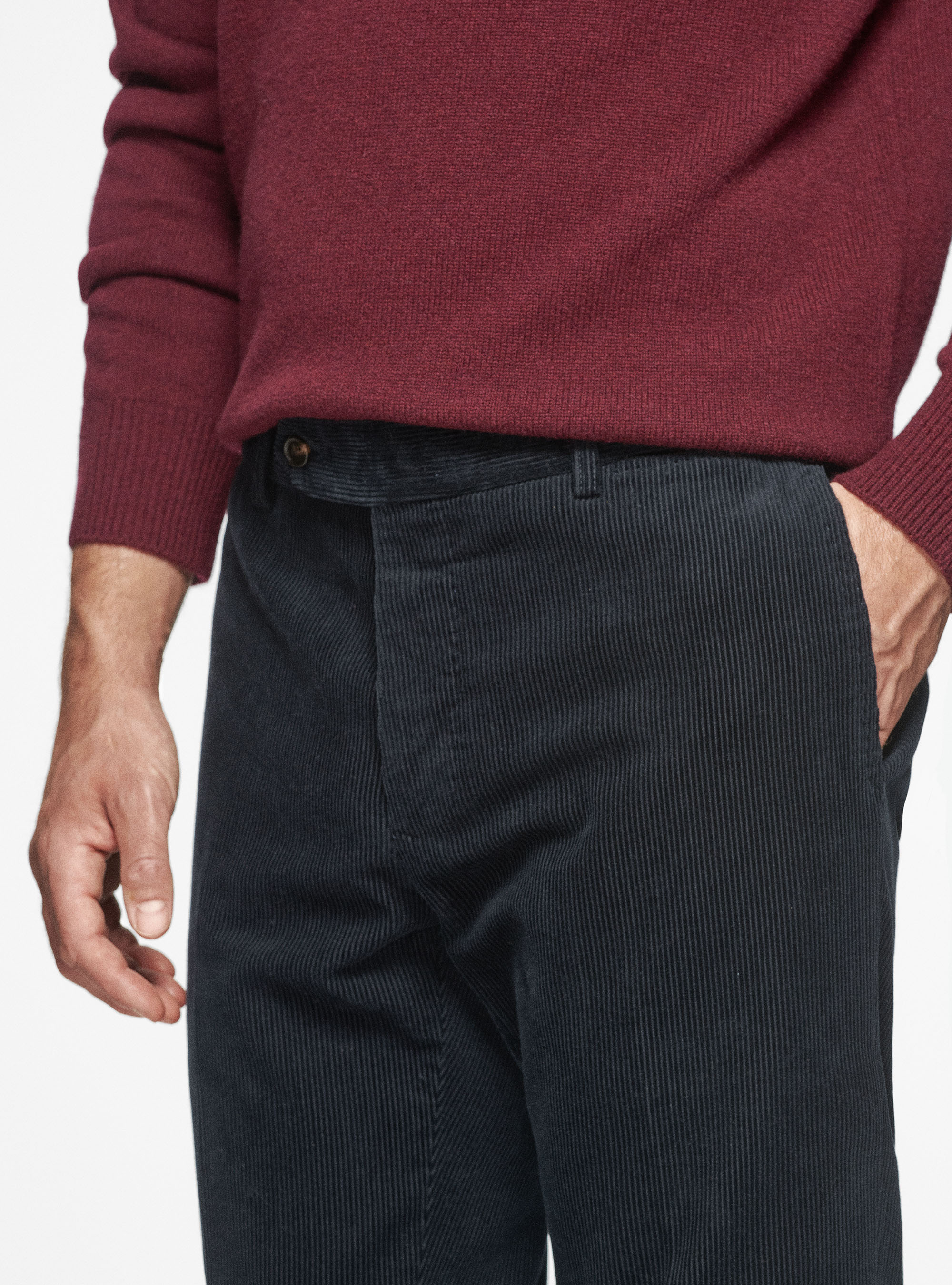 Pantaloni in velluto, BLU NAVY