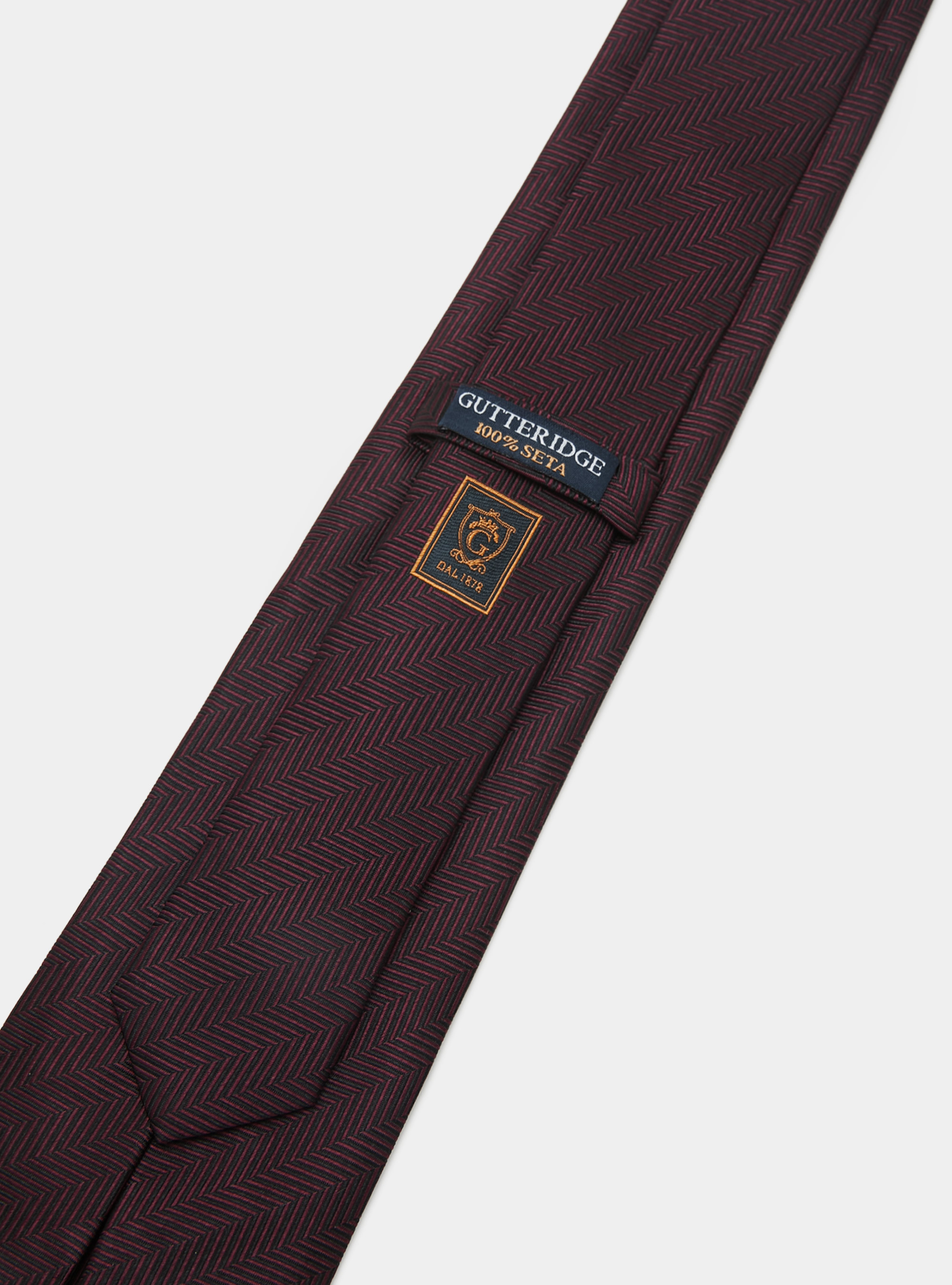 Cravate en soie à chevrons, BORDEAUX