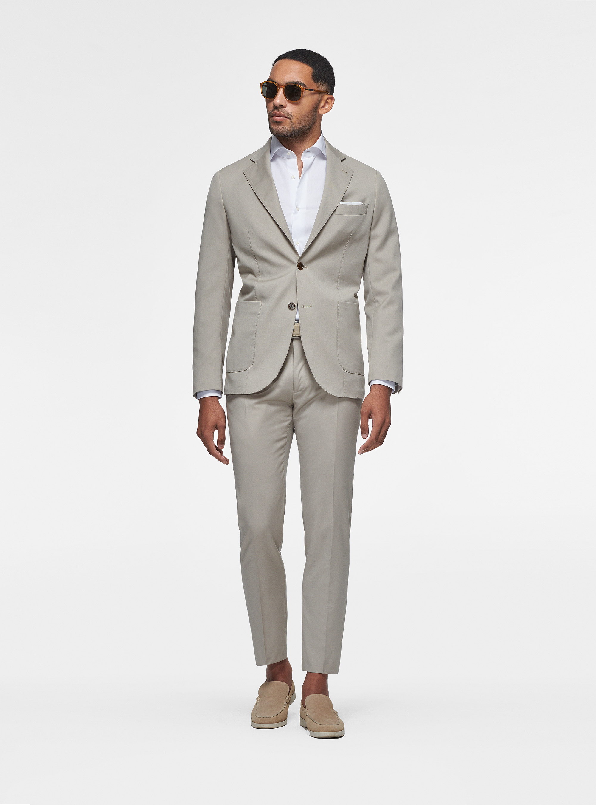 Abito sabbia in pura lana superfine 110s, 