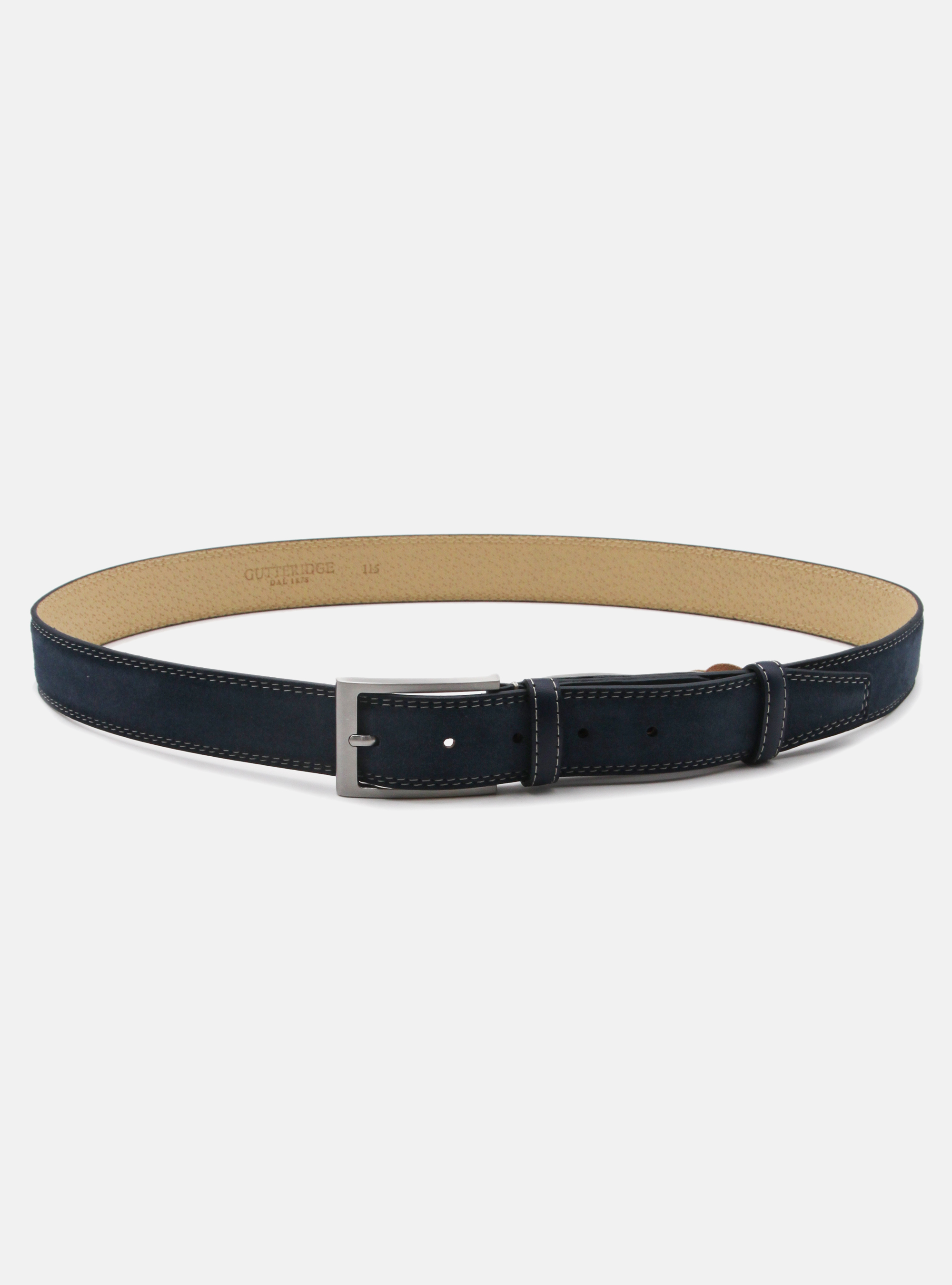 SUEDE LEATHER BELT, BLUE NAVY