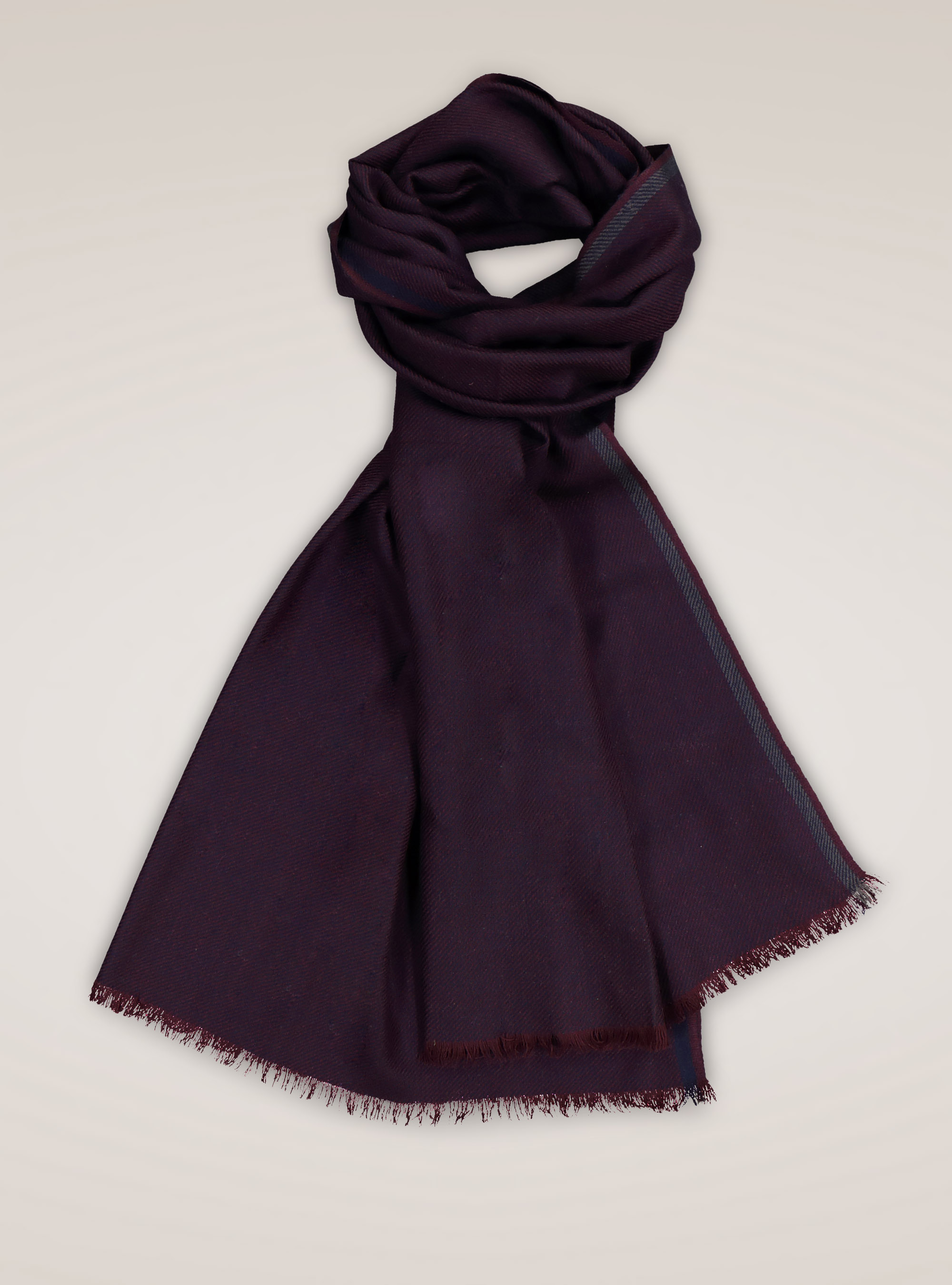 &Eacute;charpe en laine et cachemire, BORDEAUX