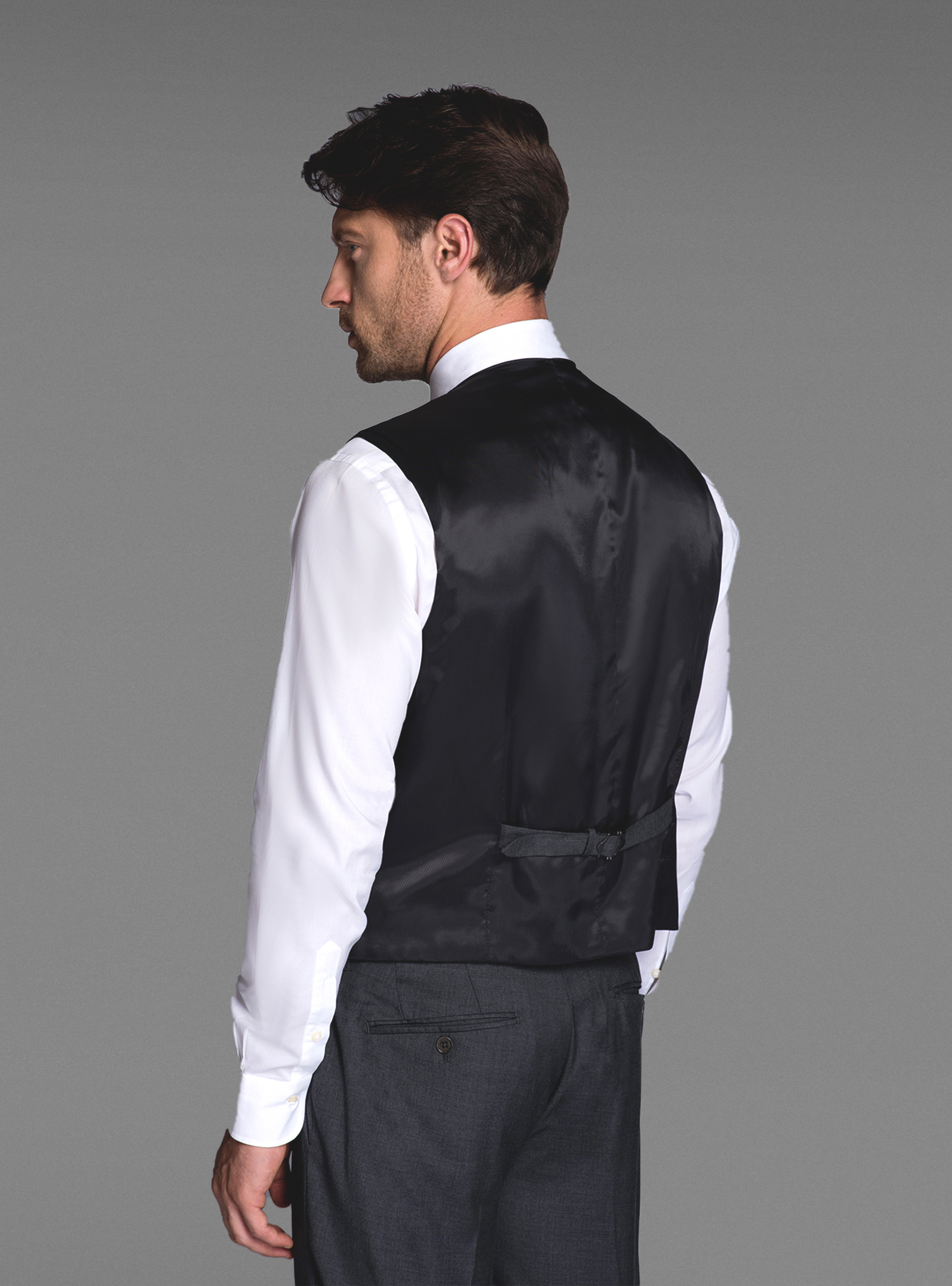 CHALECO CRUZADO LANA 120S, GRIS MARENGO