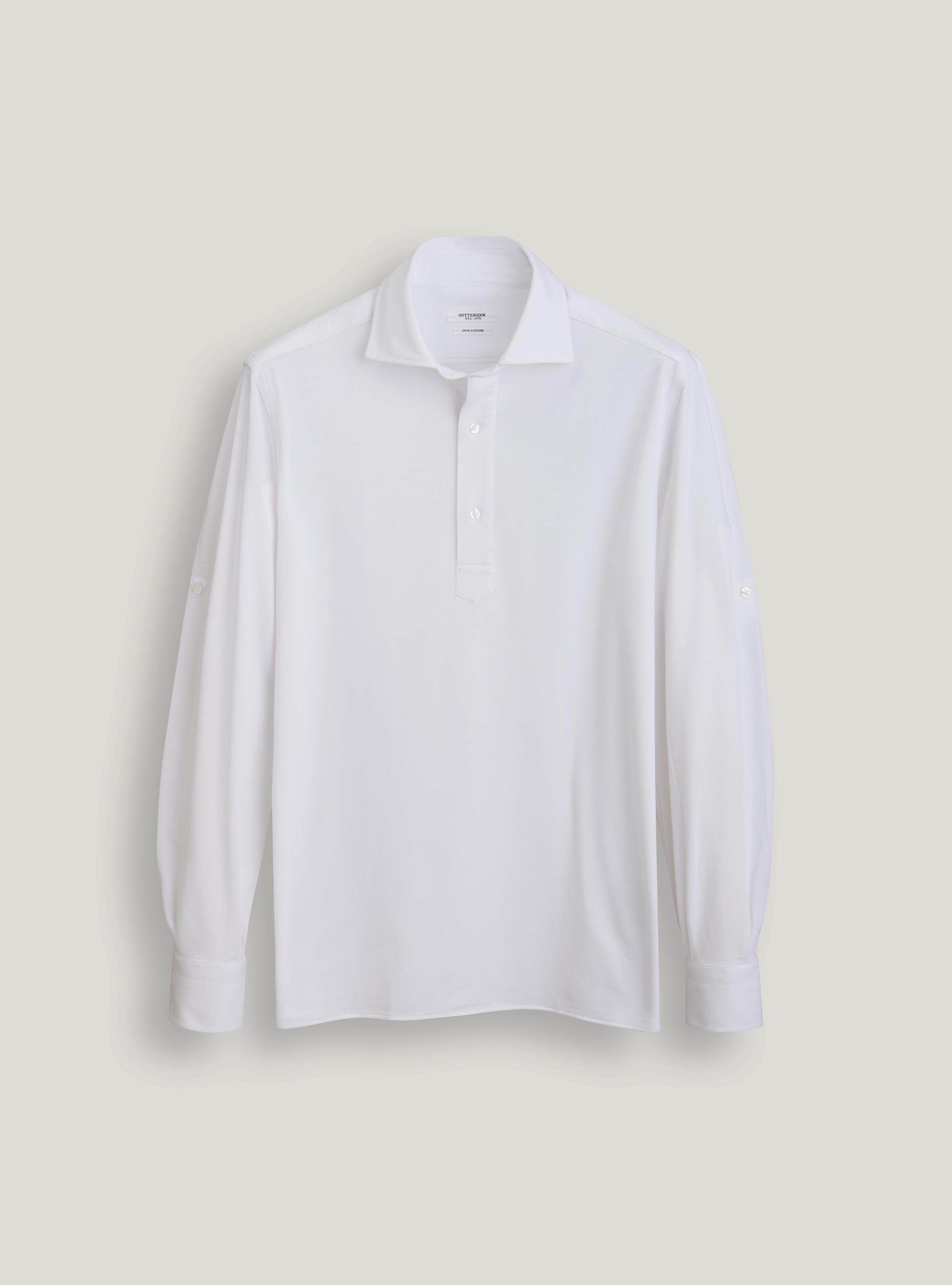Camicia a polo in cotone, BIANCO