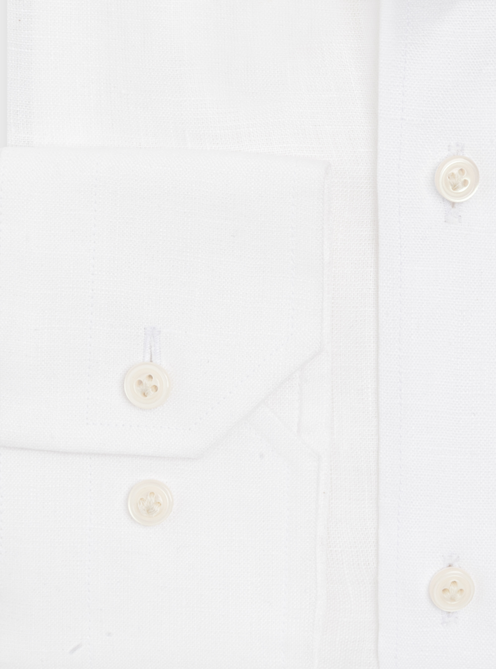 Camicia classic fit comoda in puro lino con collo button down, BIANCO