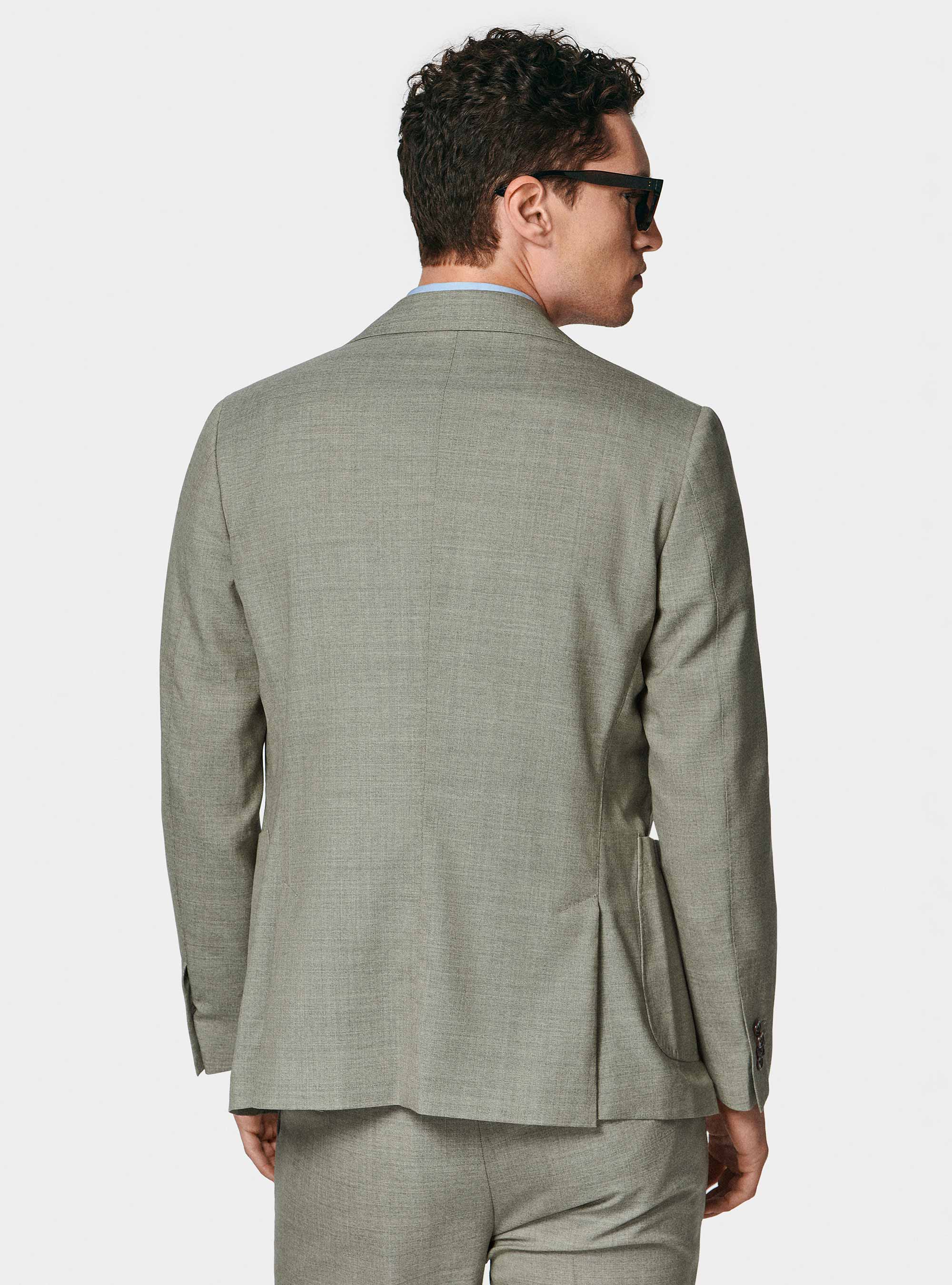 Zweireihige Jacke aus reiner Wolle von Vitale Barberis Canonico, ECRU 0560C