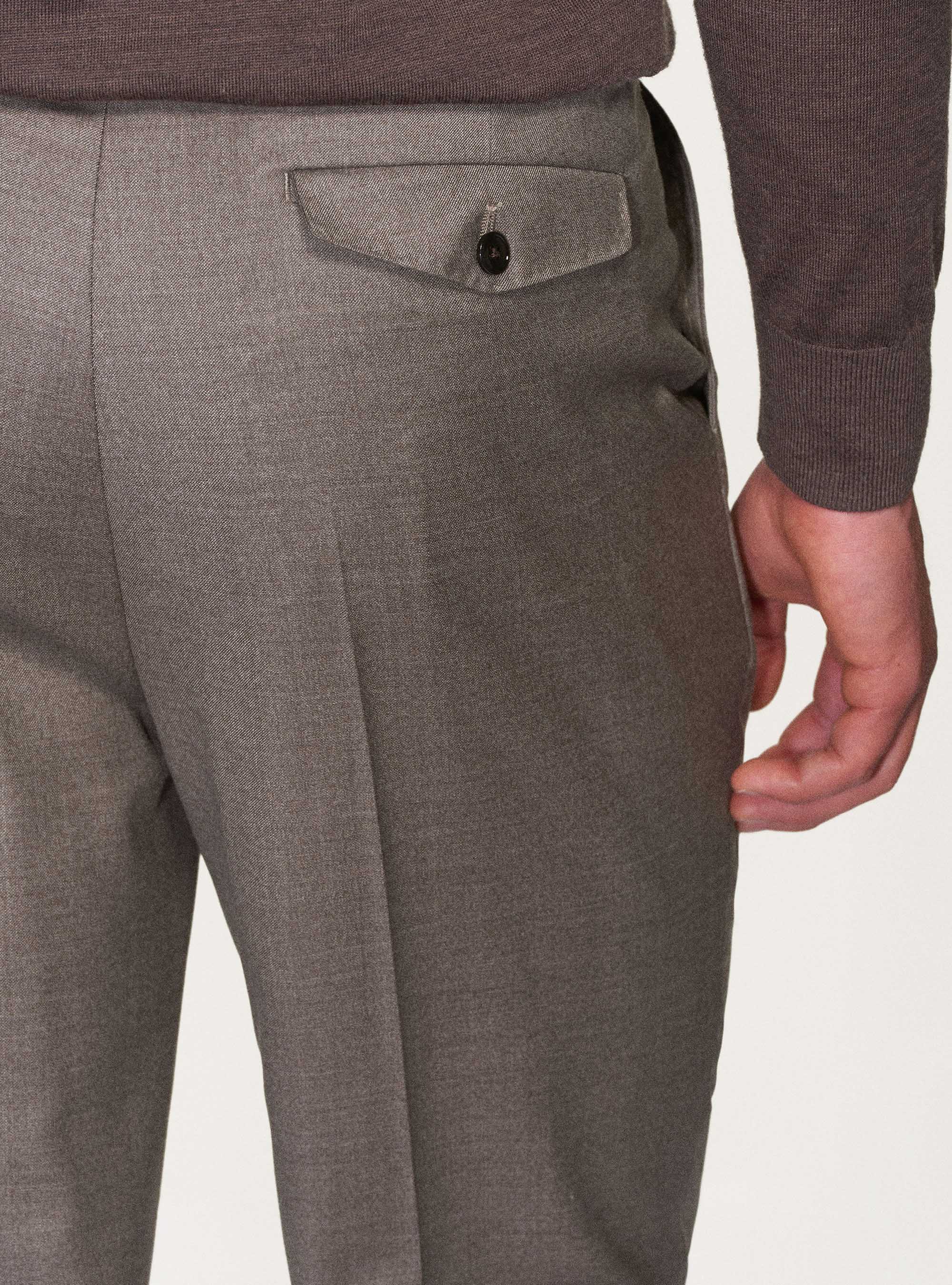 Pantaloni in pura lana superfine 110's Vitale Barberis Canonico, SABBIA