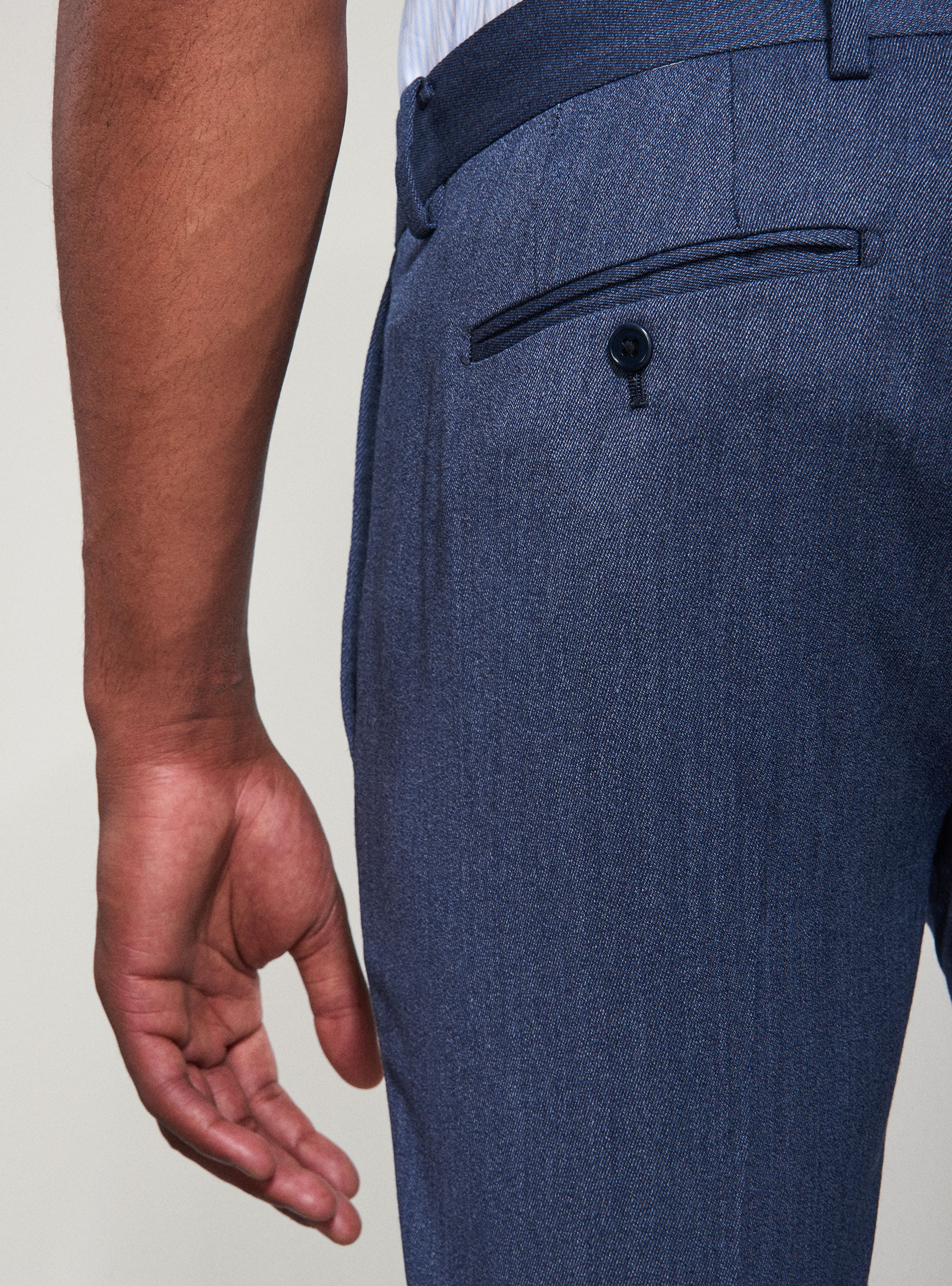 Pantaloni per abito in lana, INCHIOSTRO