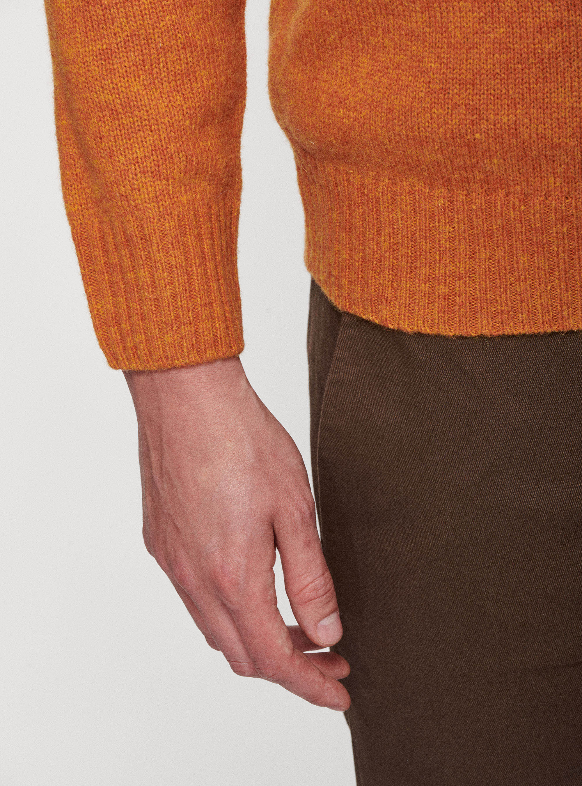 Maglia in pura lana Shetland, ARANCIONE