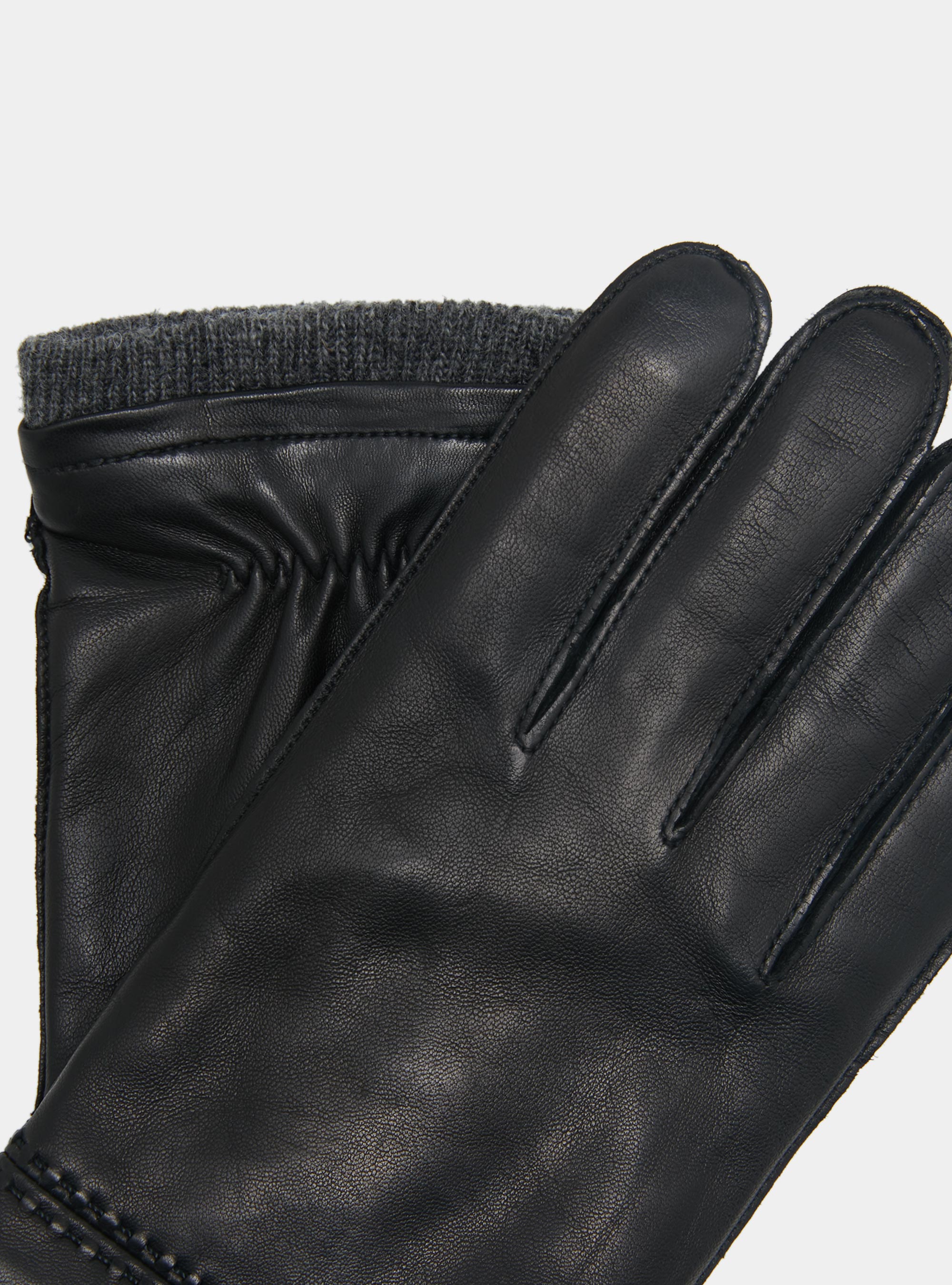 Guanti in pelle, NERO
