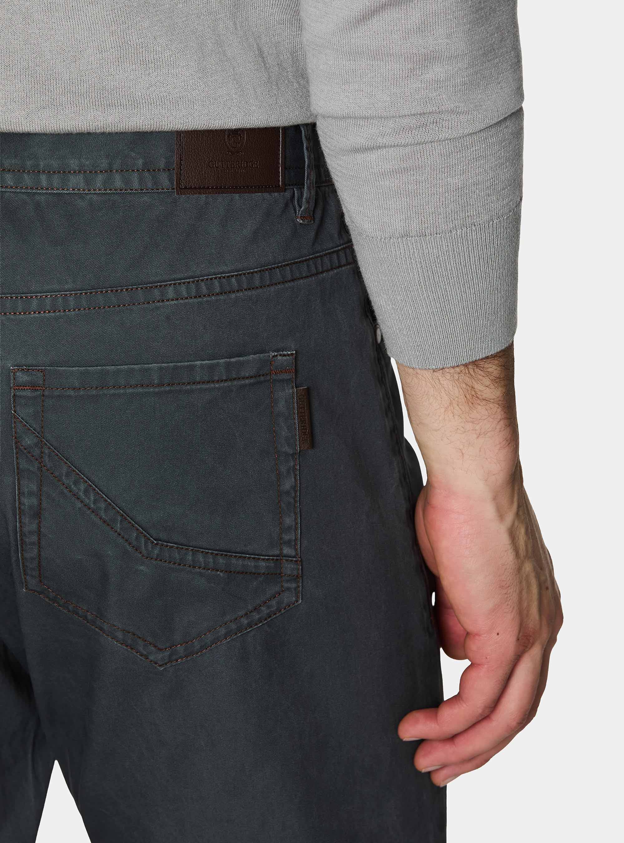 Pantaloni slim fit in cotone lavato, GRIGIO CHIARO