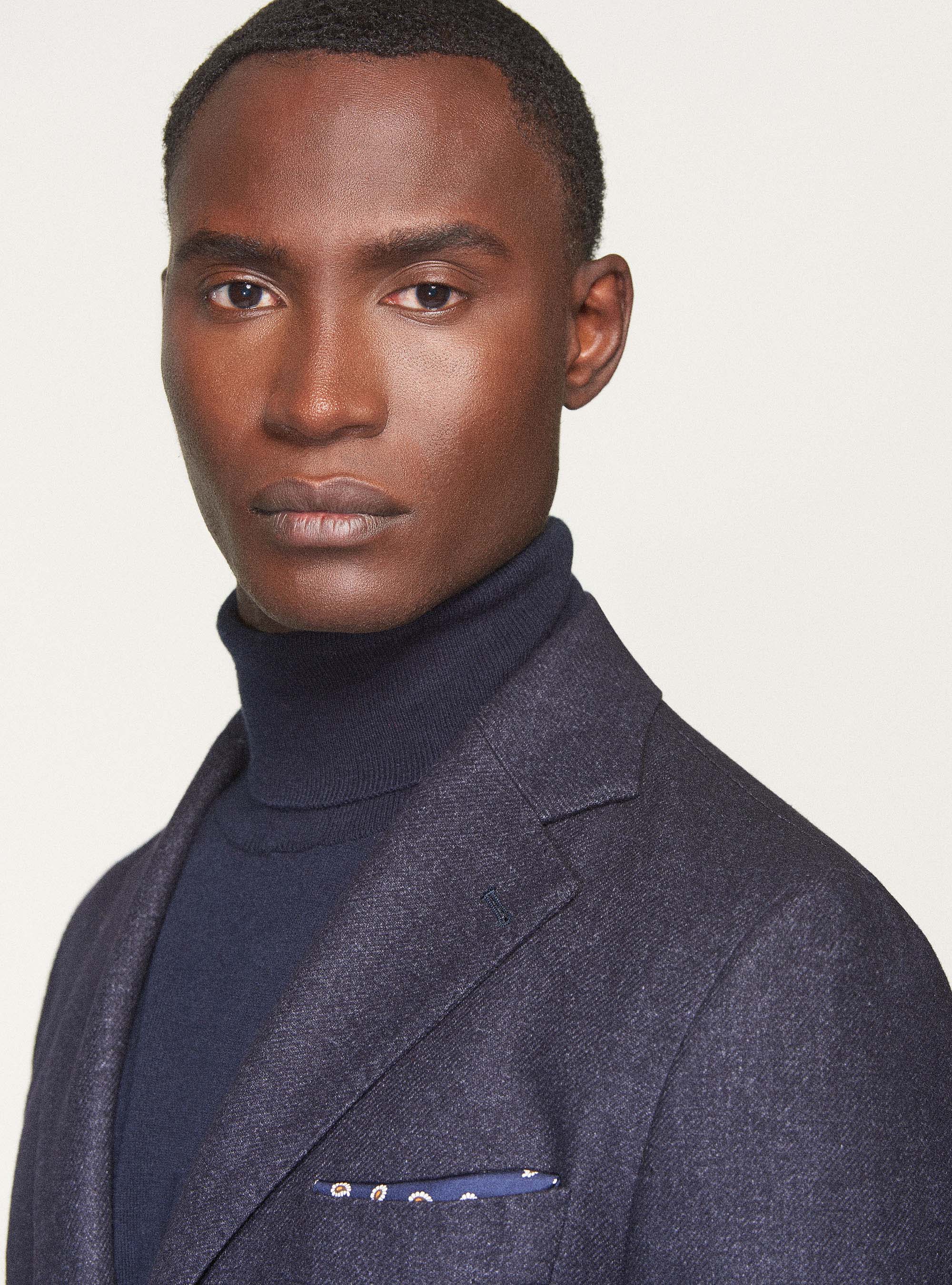 Giacca in flanella di misto lana, BLU NAVY