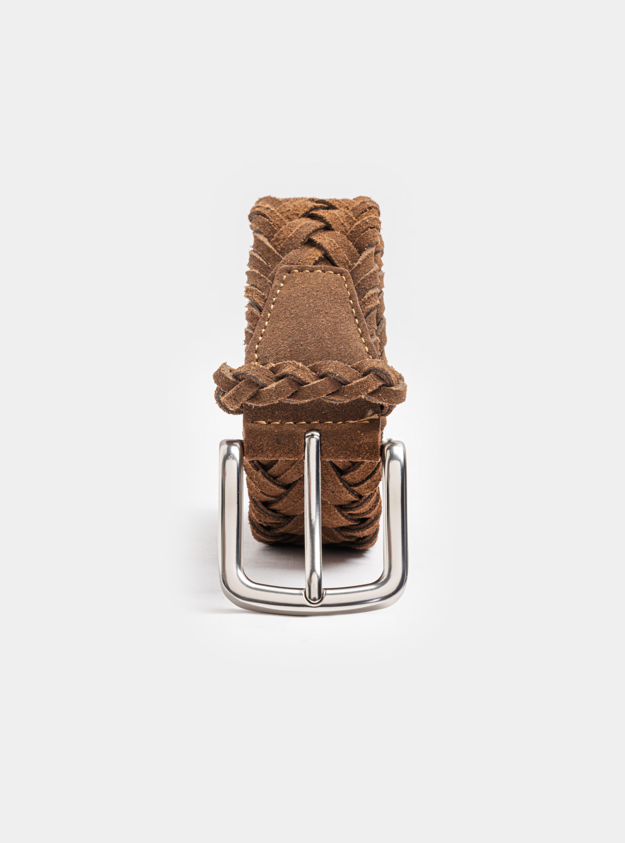 Cinturón de ante trenzado, MULTICOLORE