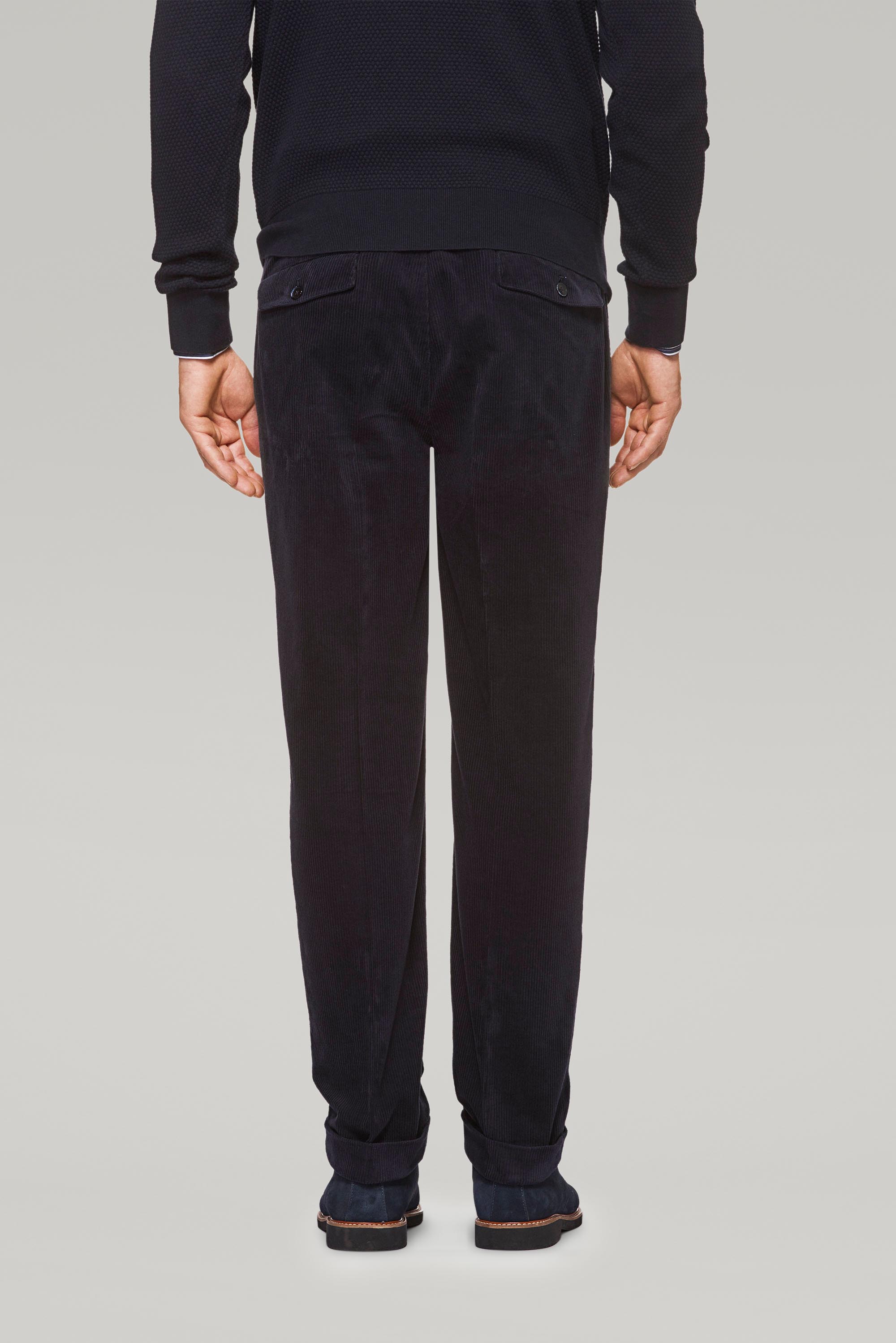 Velvet trousers, NAVY BLUE