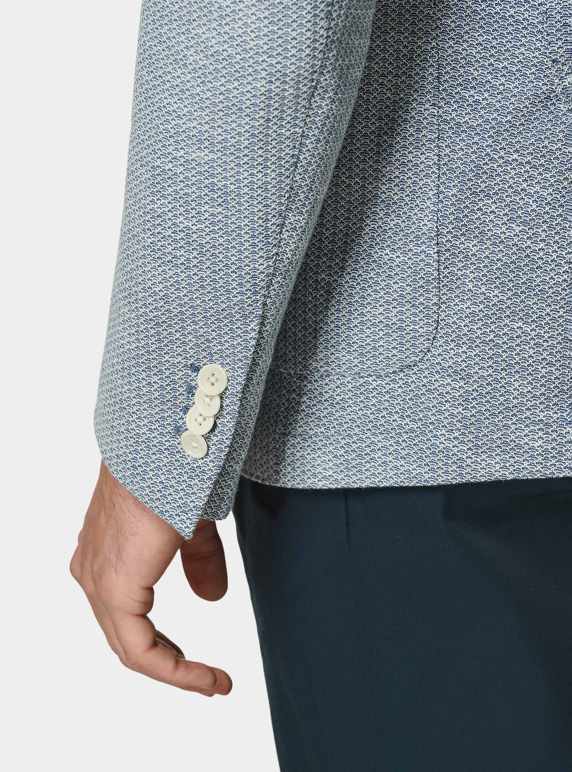 Giacca in jersey di cotone e lino, BLU