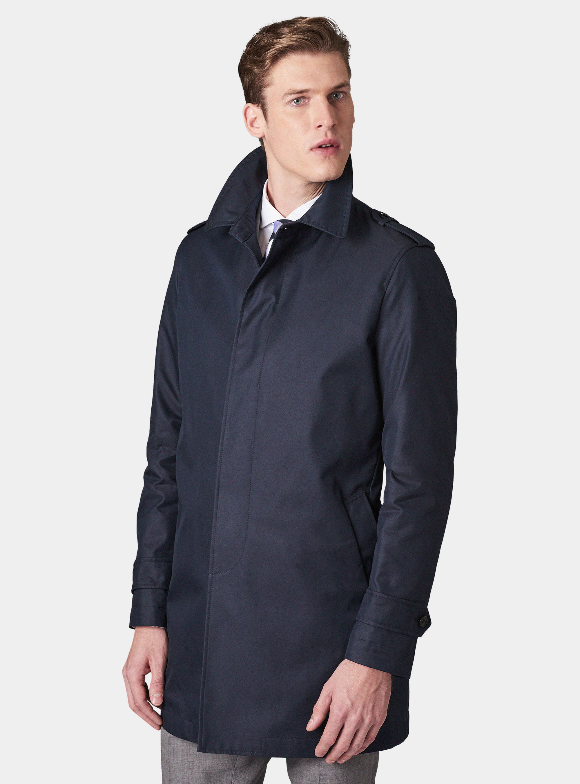 Technical cotton "Impermeabile" jacket, NAVY BLUE
