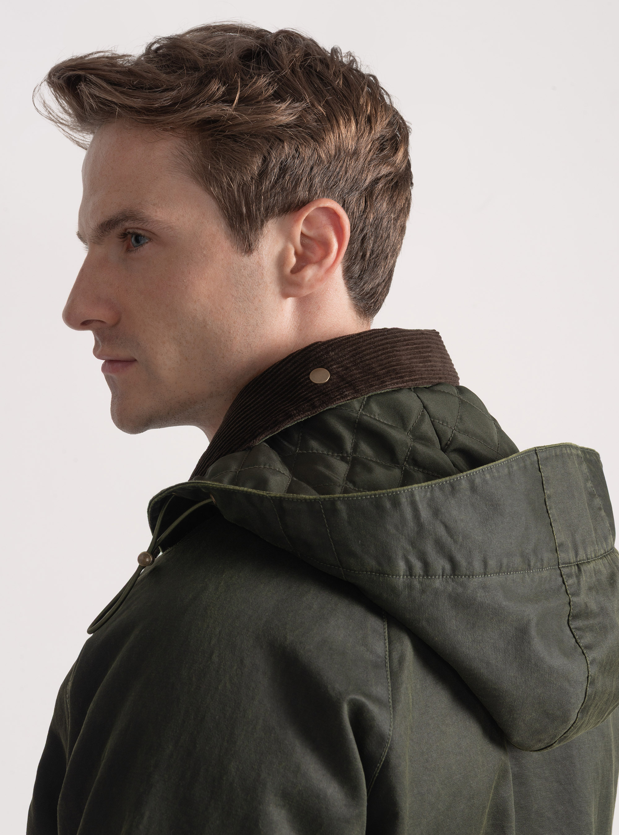 Giacca cerata in misto cotone, VERDE