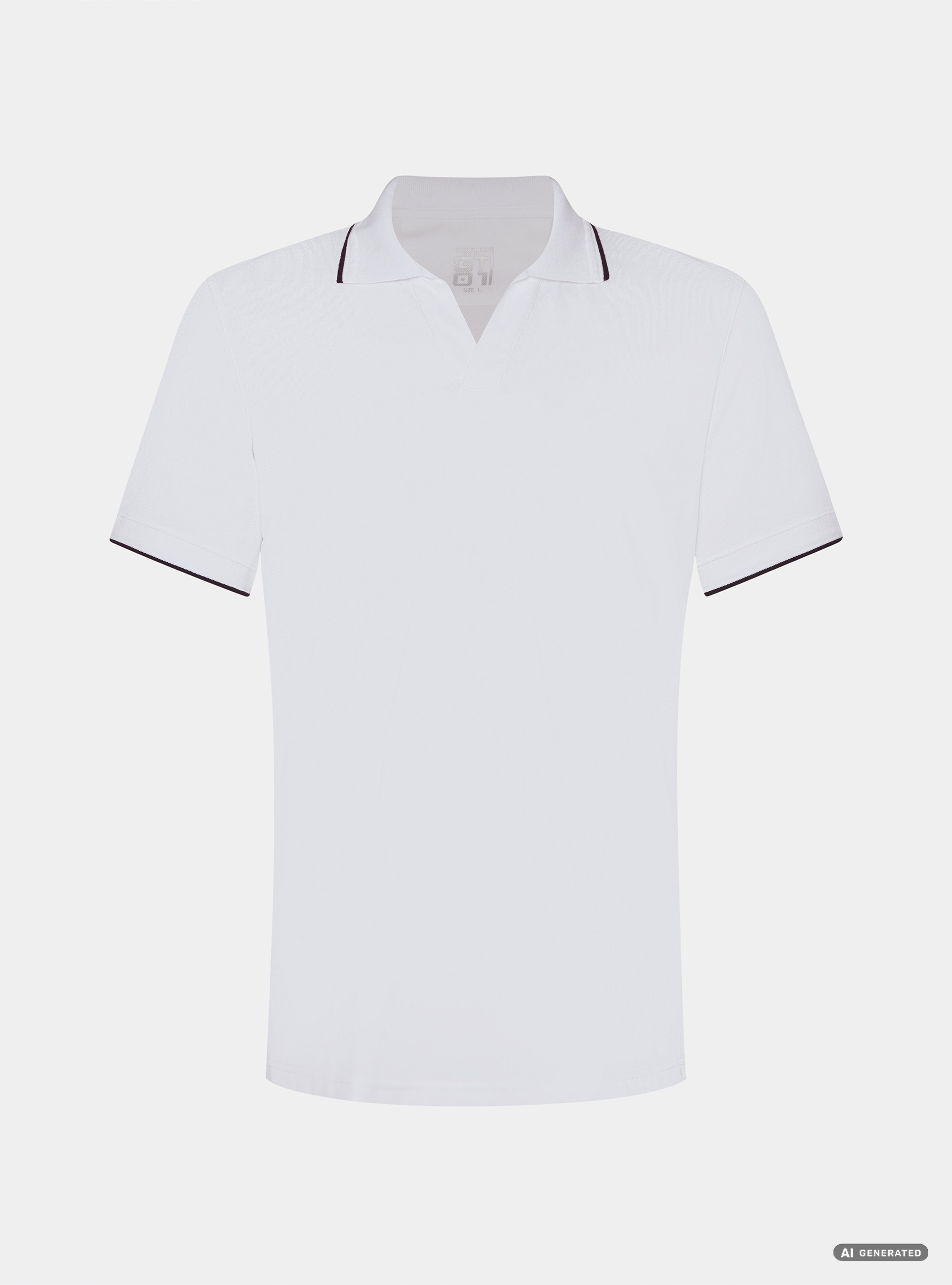 GT01 buttonless stretch pique polo shirt, WHITE
