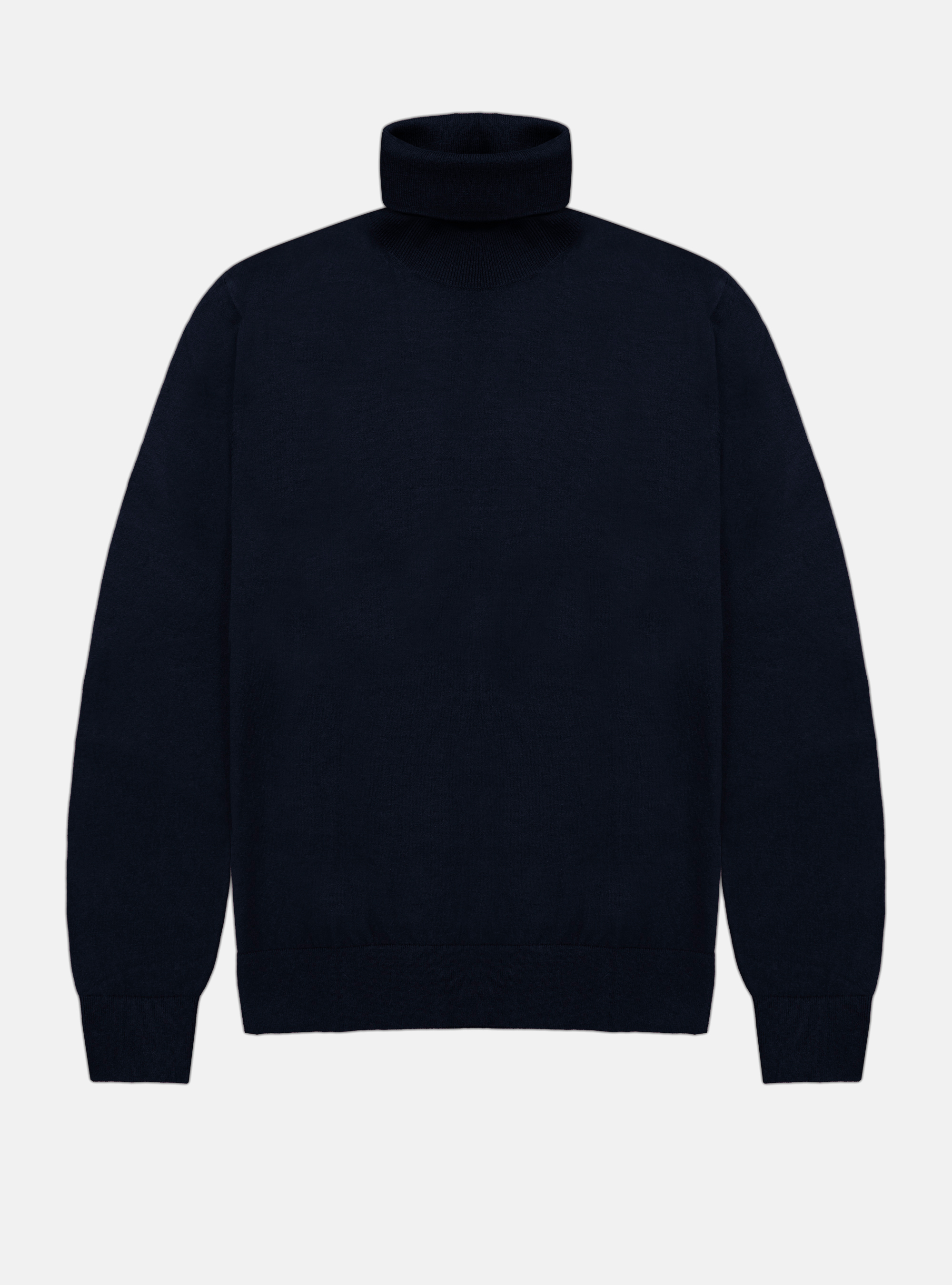 Rollkragenpullover aus Baumwolle, Seide und Kaschmir, NAVY 0218C