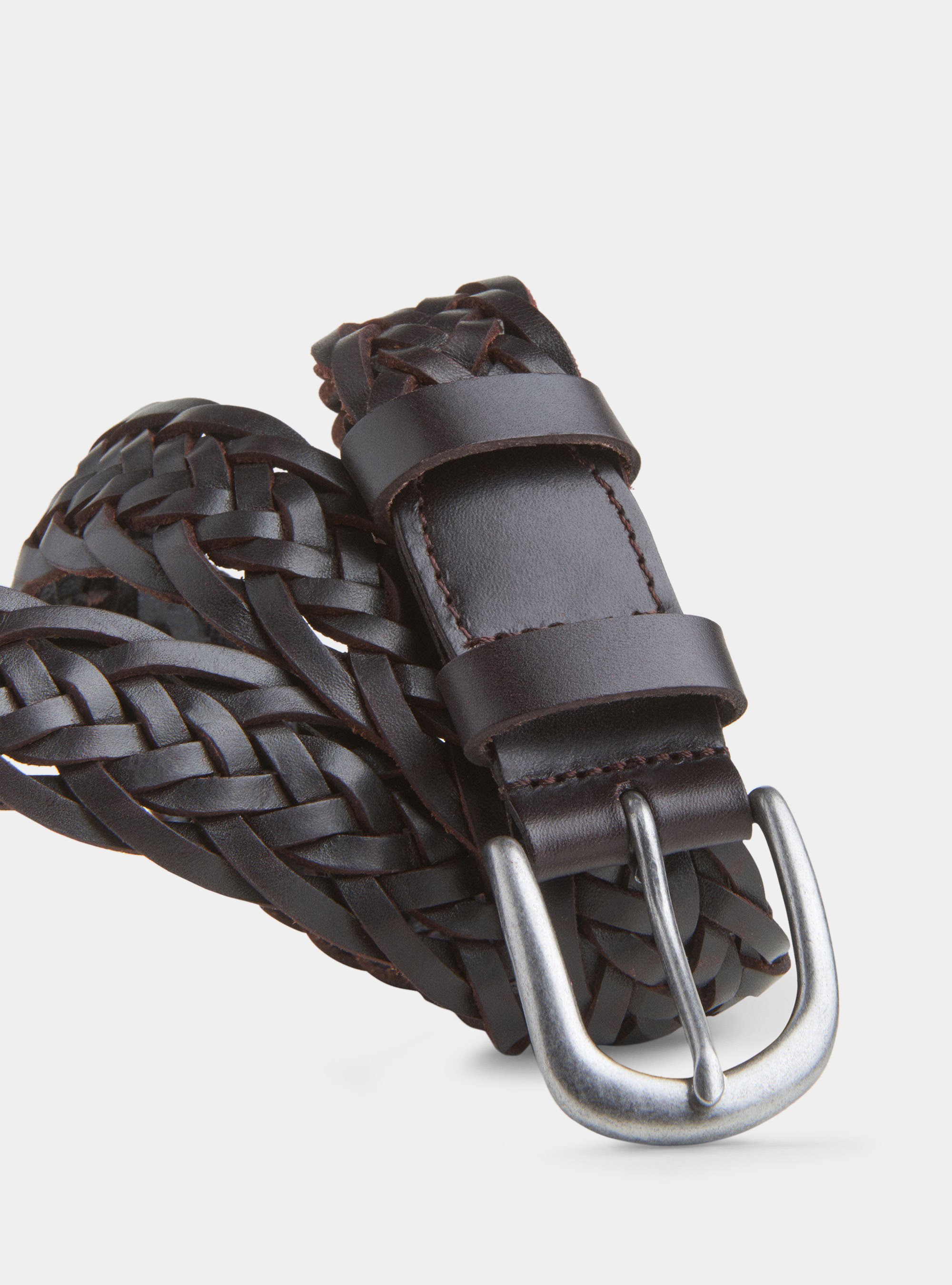 Cintura a treccia, MARRONE