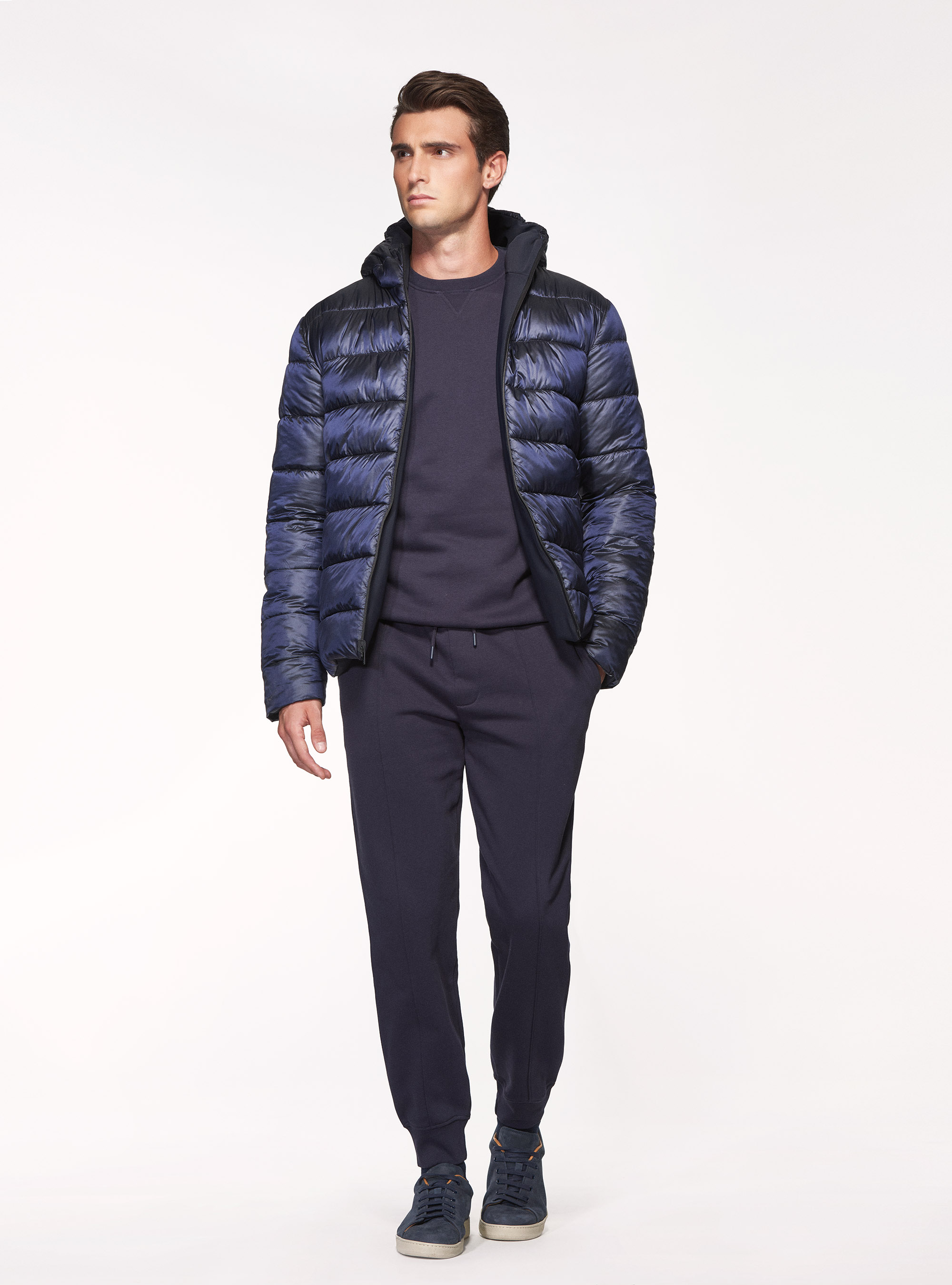 Felpa girocollo in misto cotone, BLU NAVY