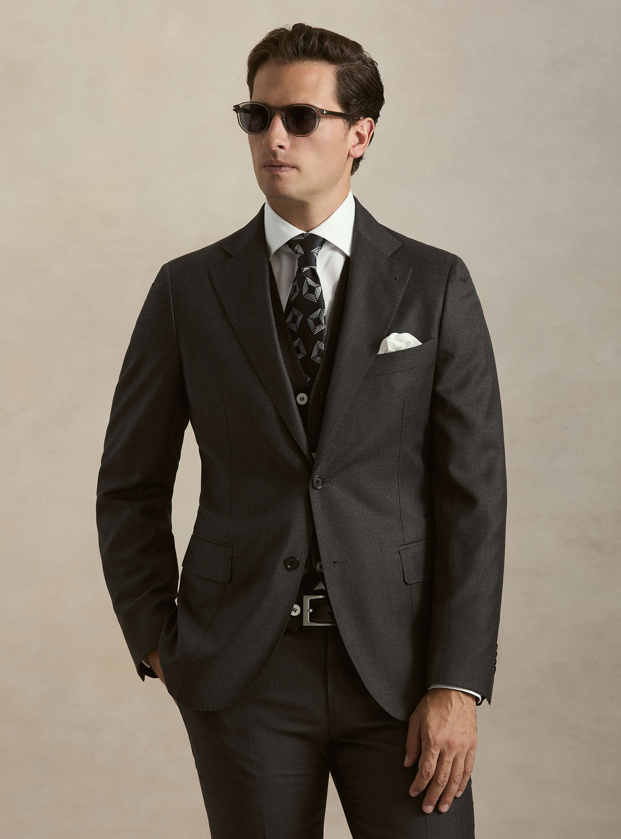 Pure wool suit jacket by Vitale Barberis Canonico, ASPHALT GREY