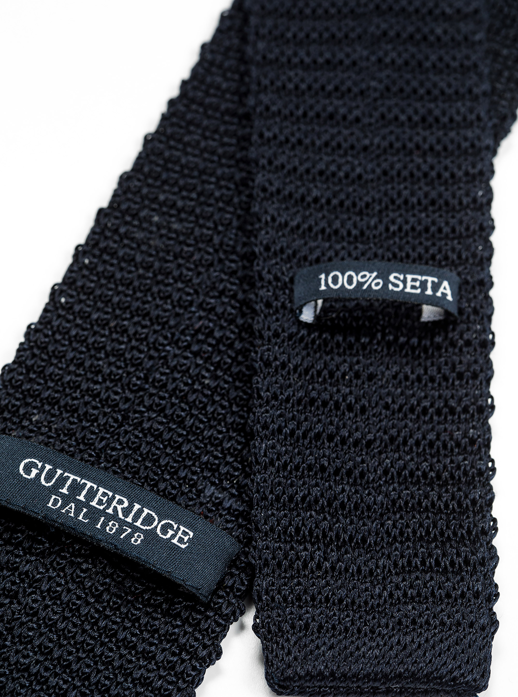 Cravatta in seta a maglia jaquard margherite, NAVY BLUE