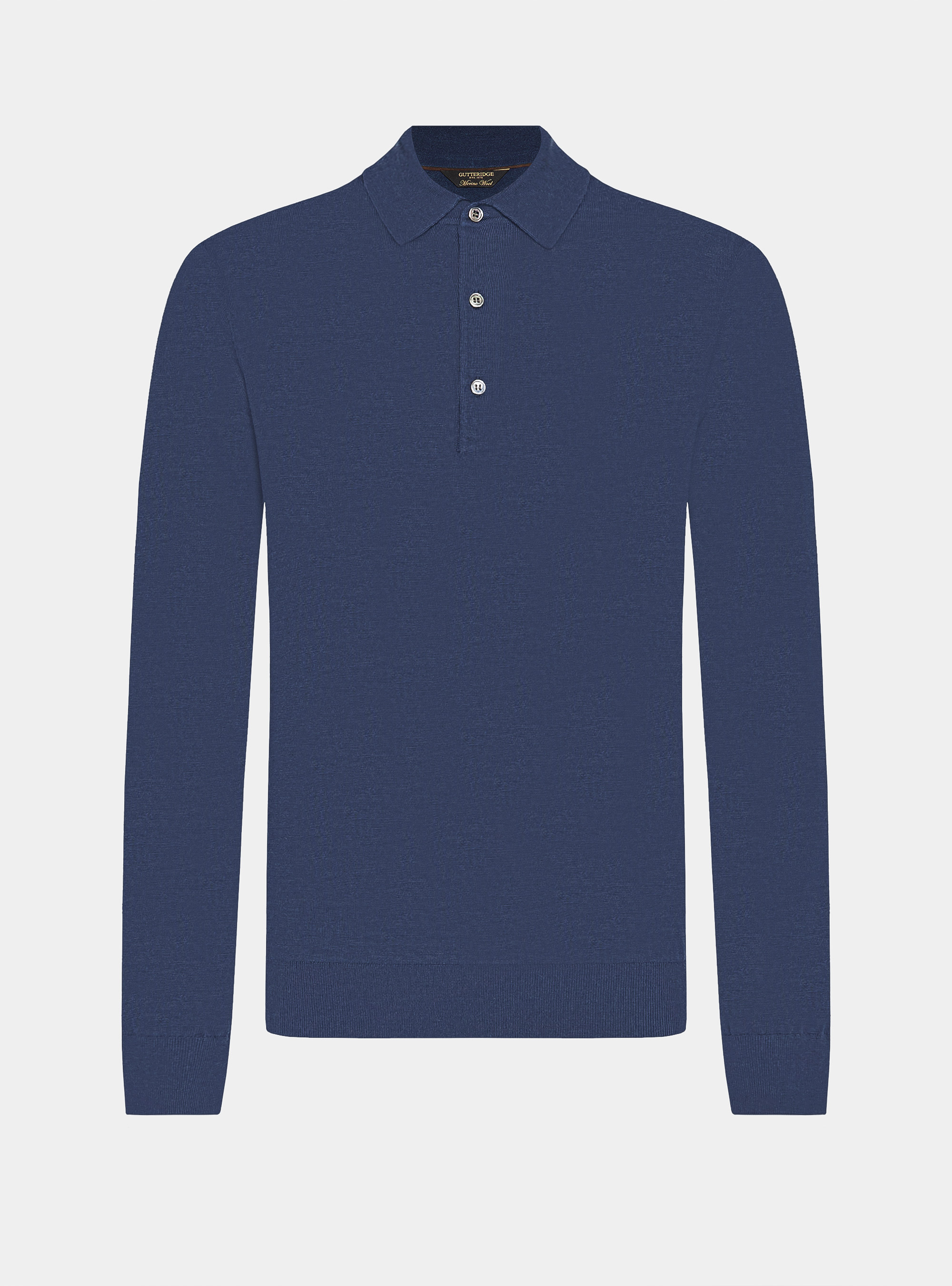 Polo de lana merina extrafina, AZUL TINTA