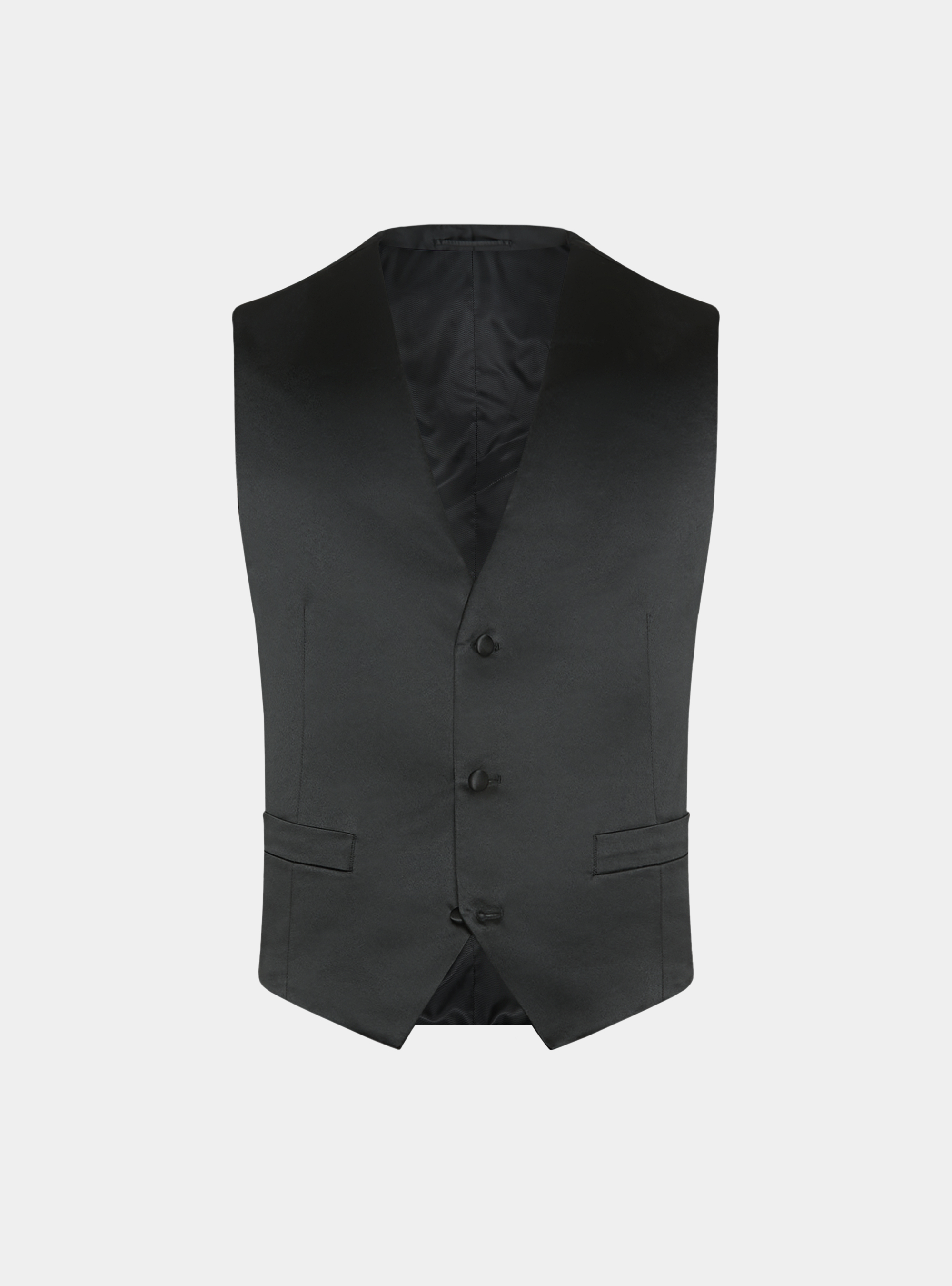 Chaleco smoking de raso, NEGRO