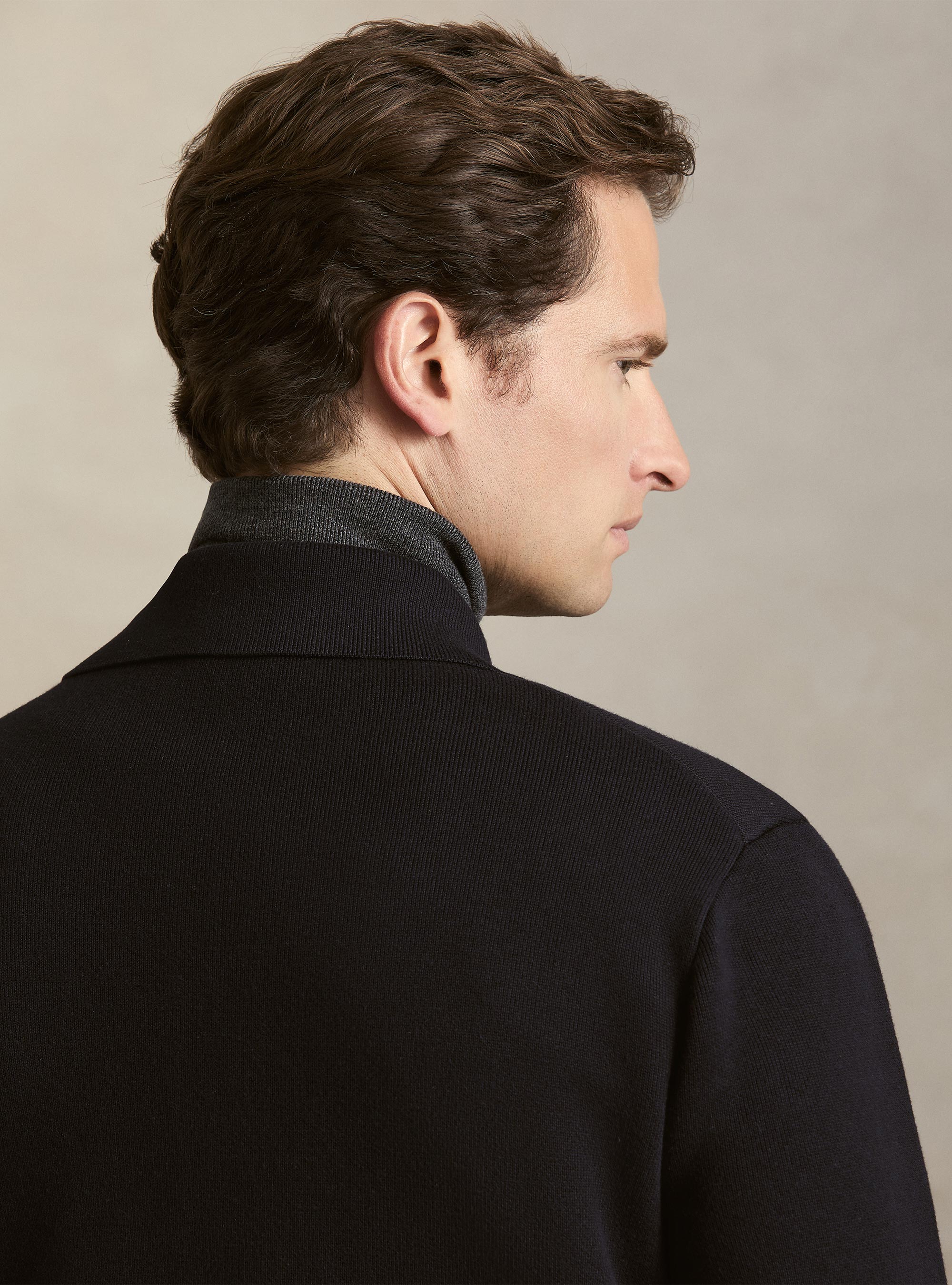 Chaqueta bomber de punto en mezcla de algod&oacute;n, NAVY 0218C