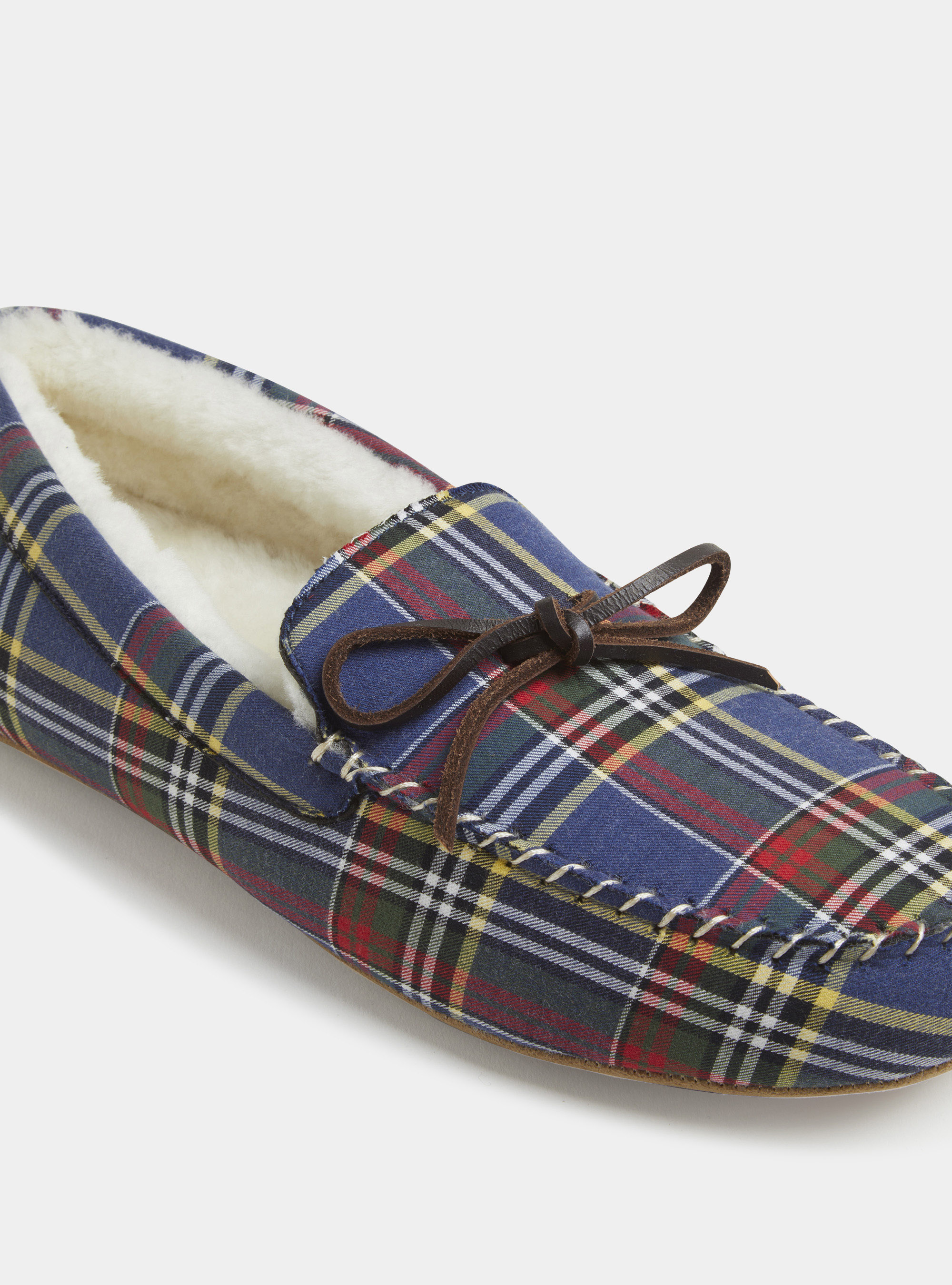 Pantofole in flanella a quadri, ROSSO