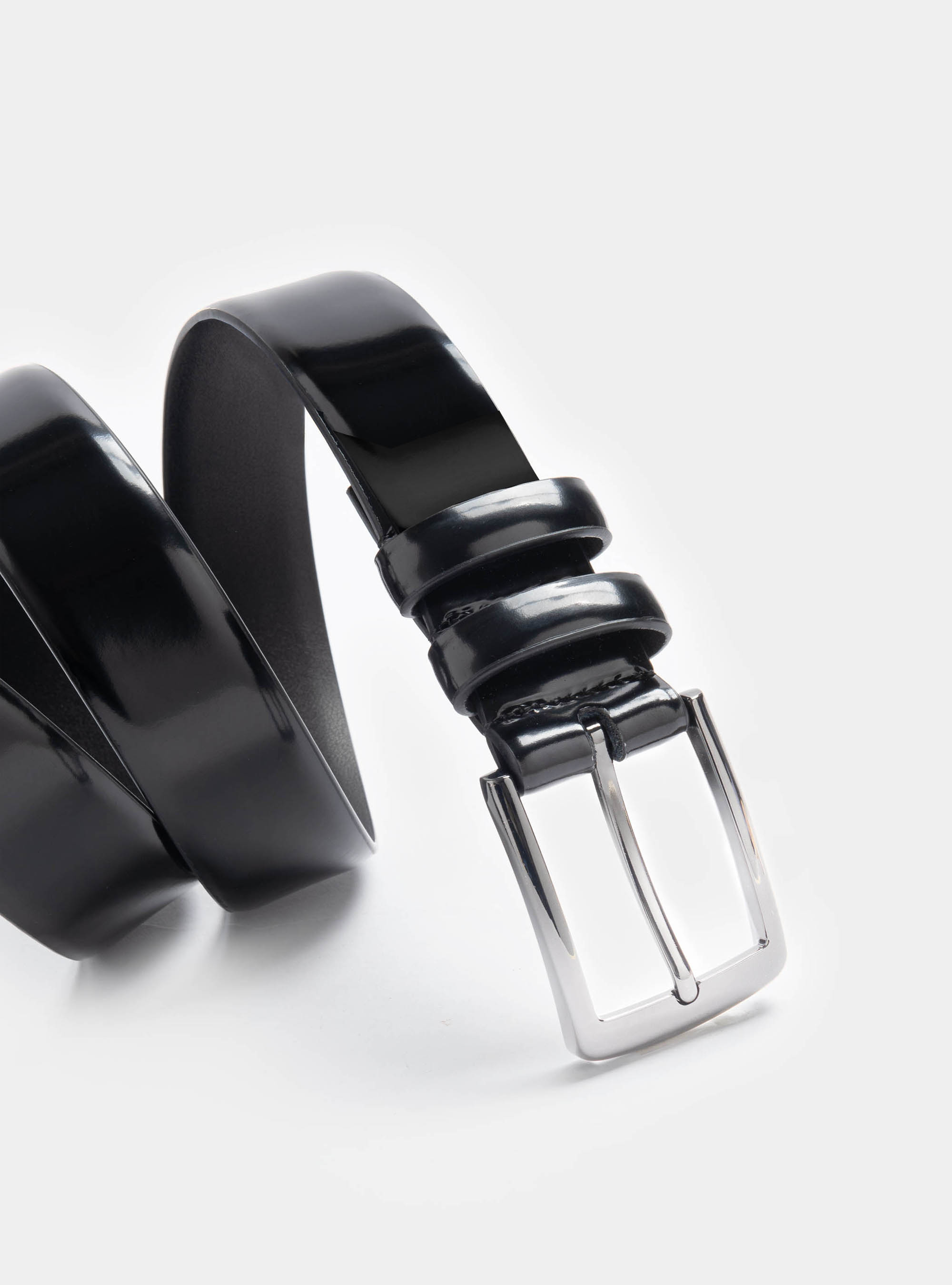 Matt brushed leather belt, BLACK