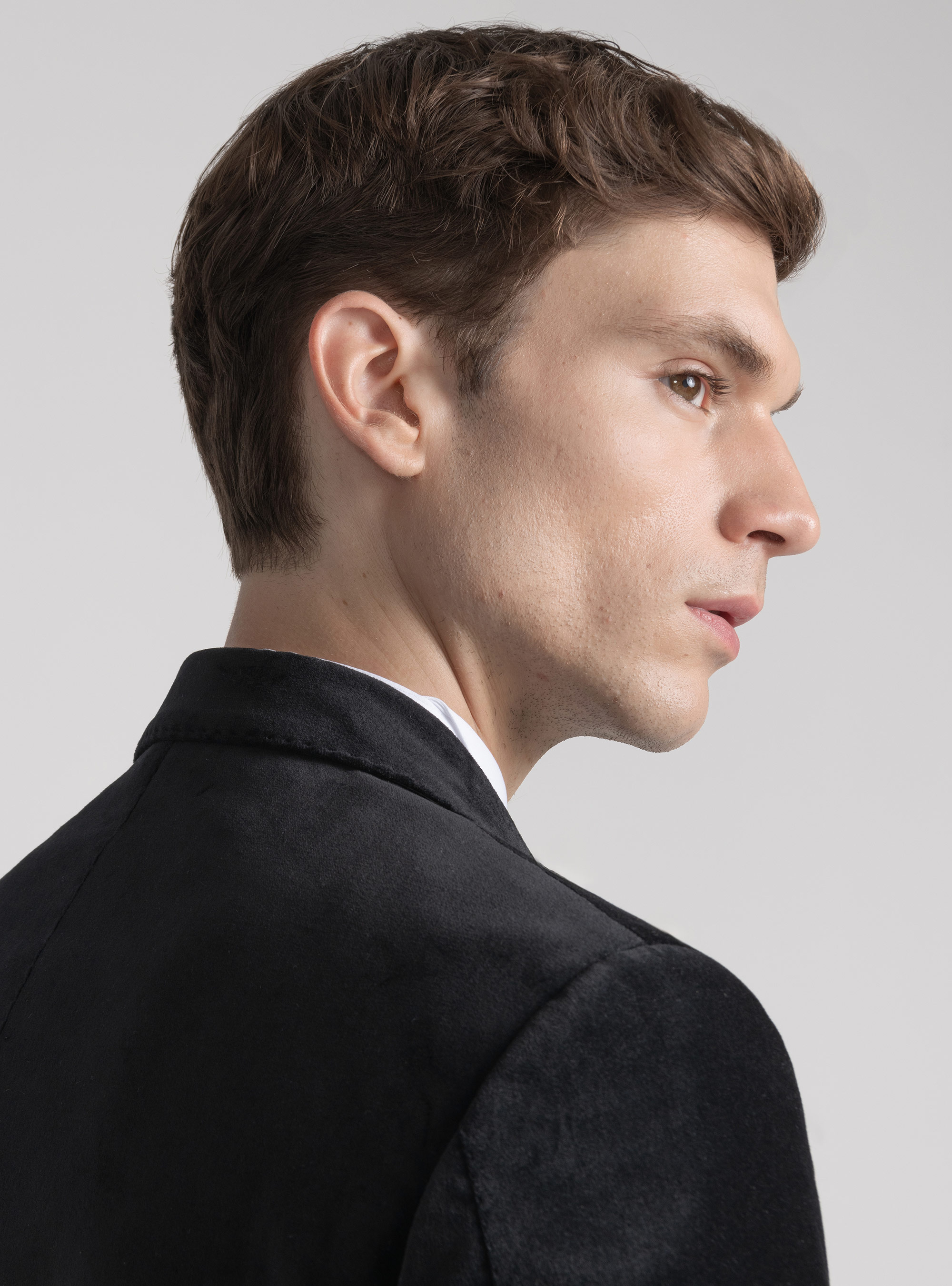 Veste de smoking en velours, NOIR