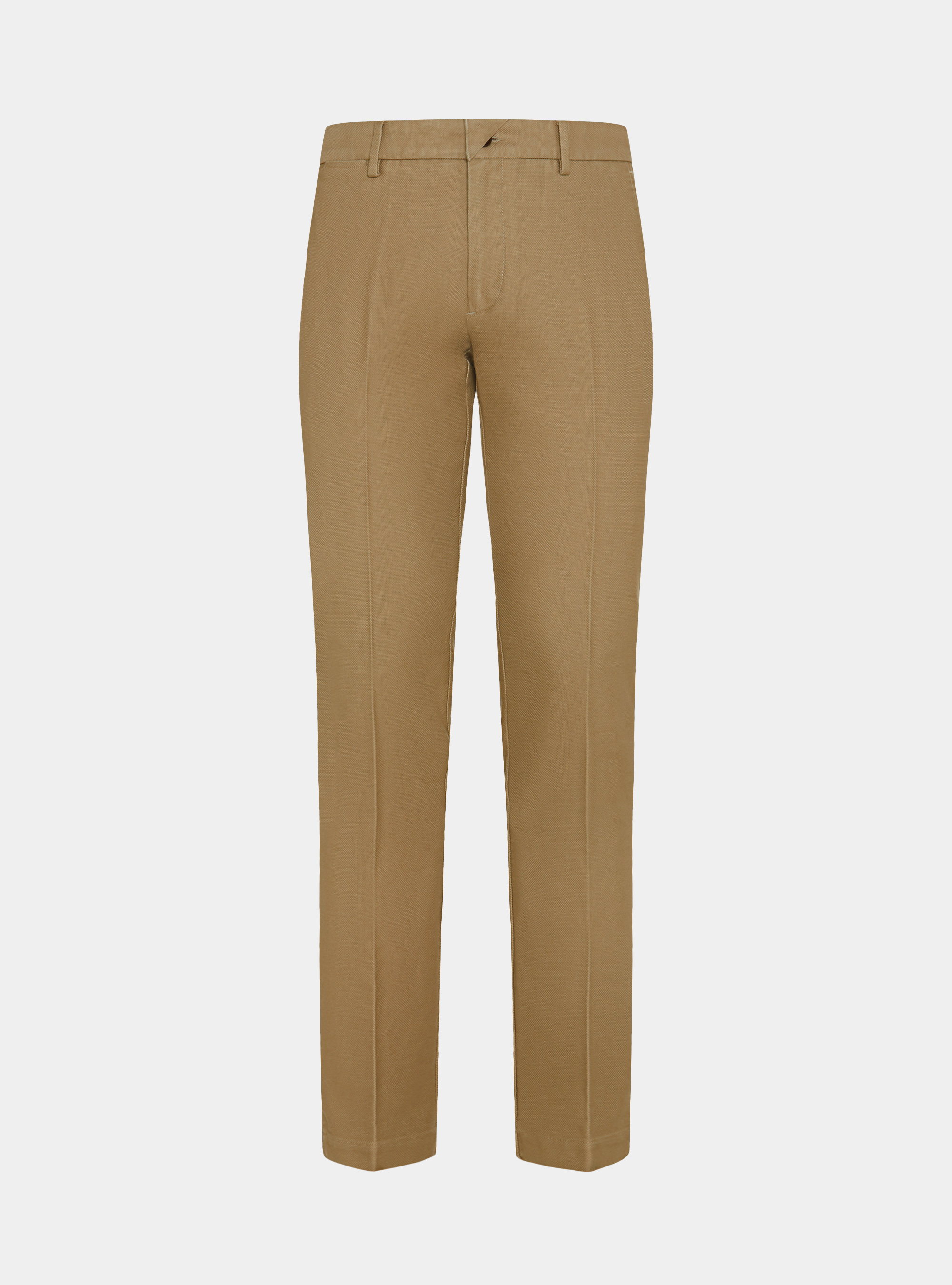 Pantaloni chino slim fit in cotone armaturato, FANGO