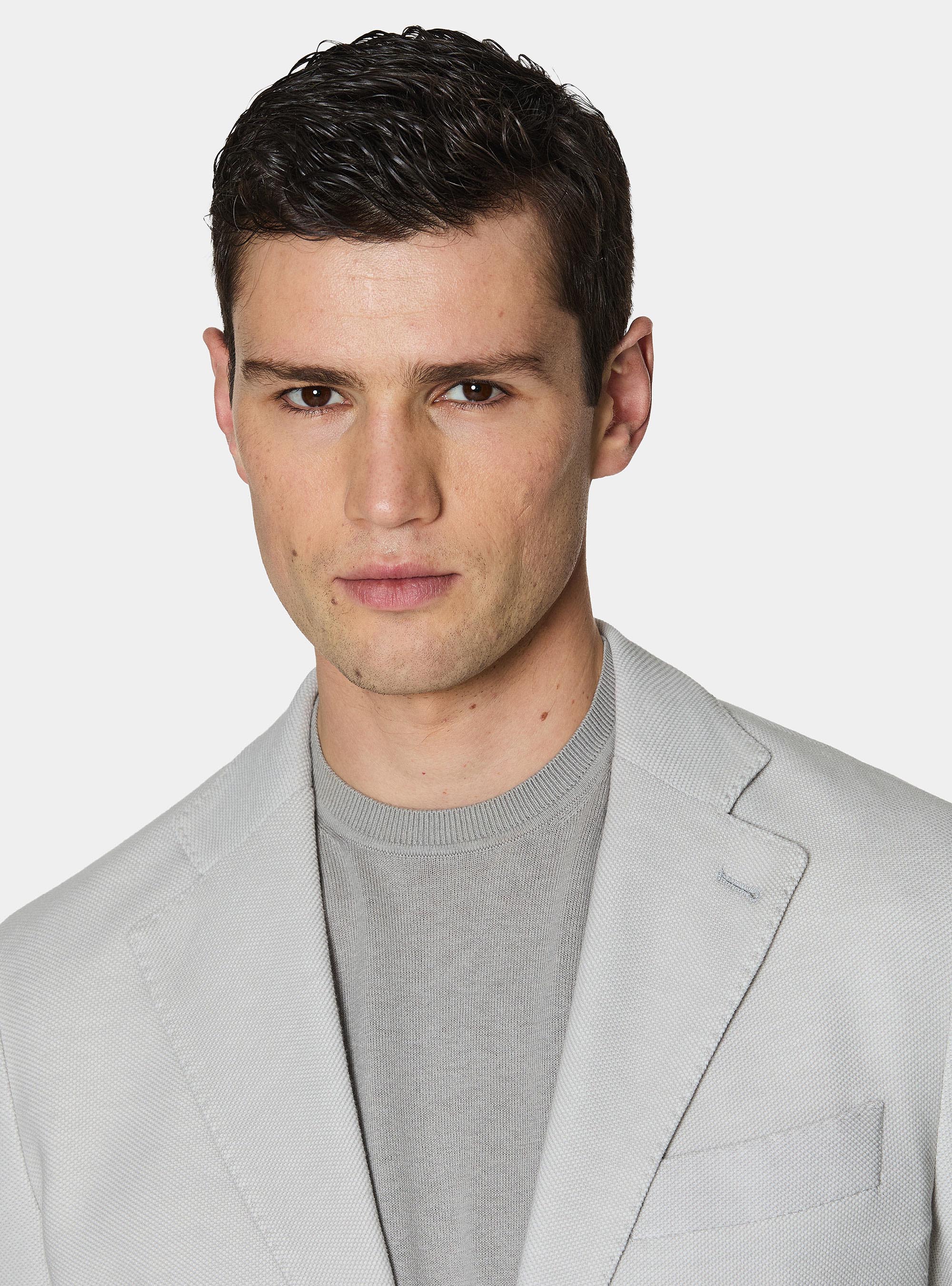 Giacca jersey in misto cotone, GRIGIO CHIARO 0256C