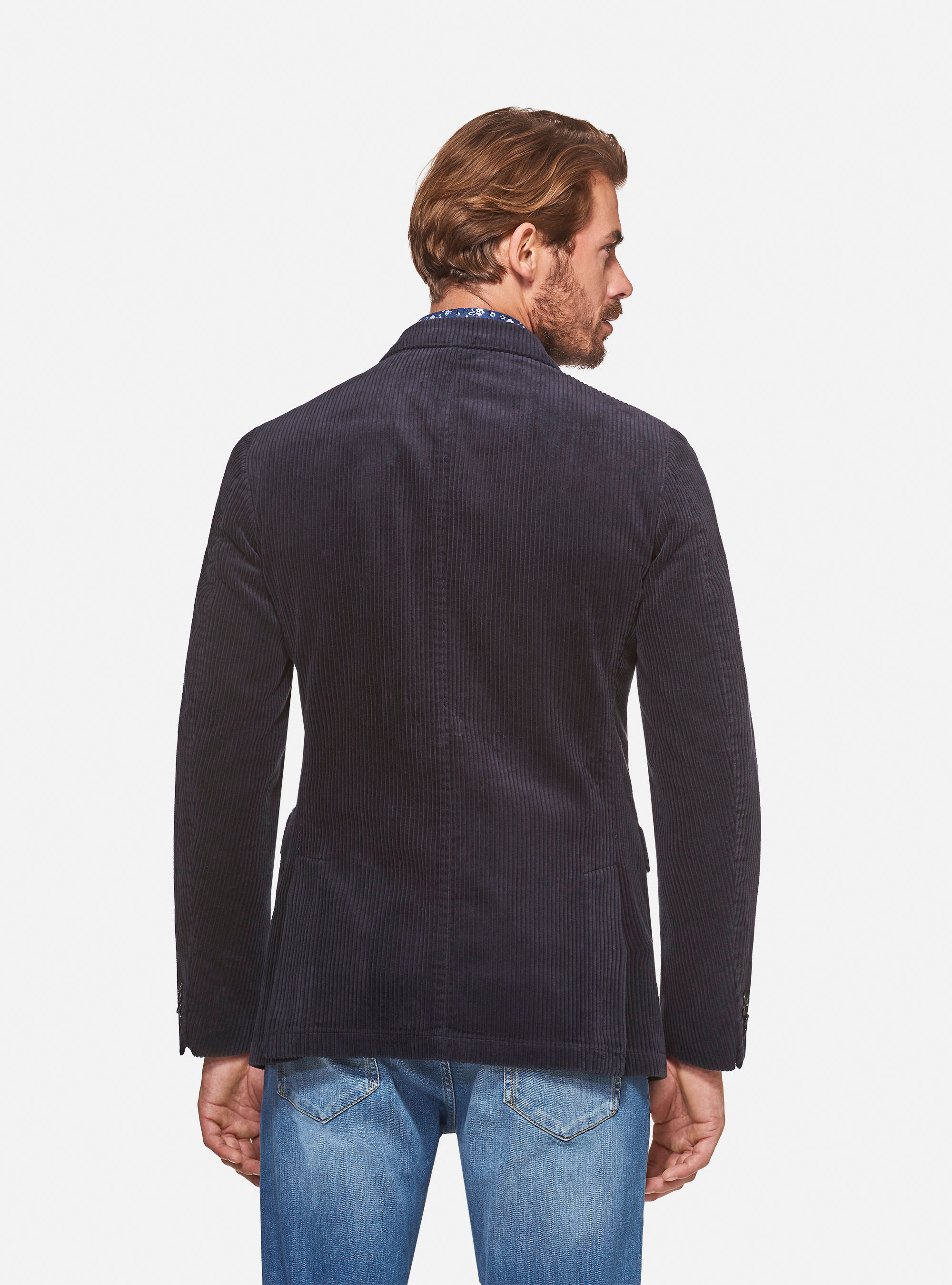 Giacca monopetto in velluto, BLU NAVY