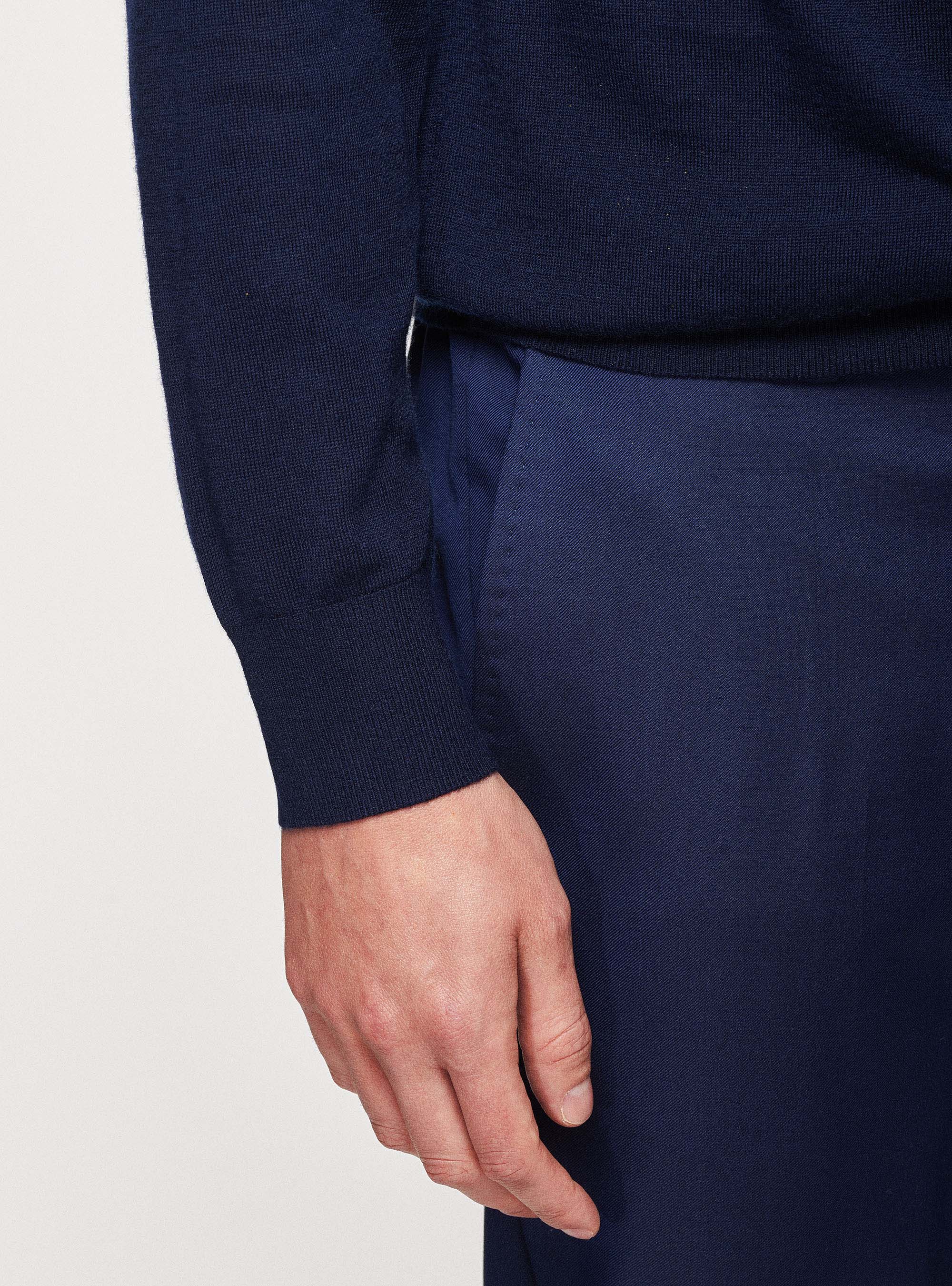 Dolcevita blu in pura lana merino extrafine, BLU NAVY