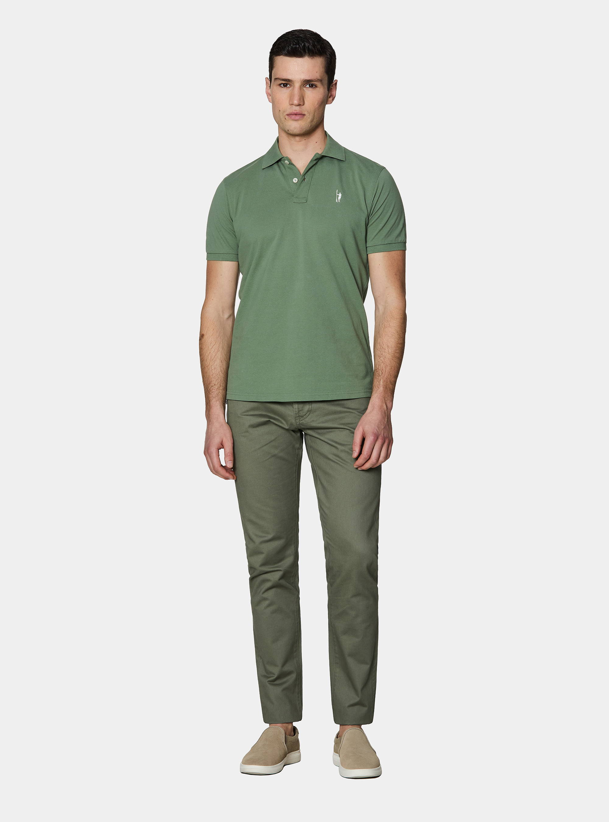 Classic piqu&eacute; polo shirt, VERDE SALVIA 0604C