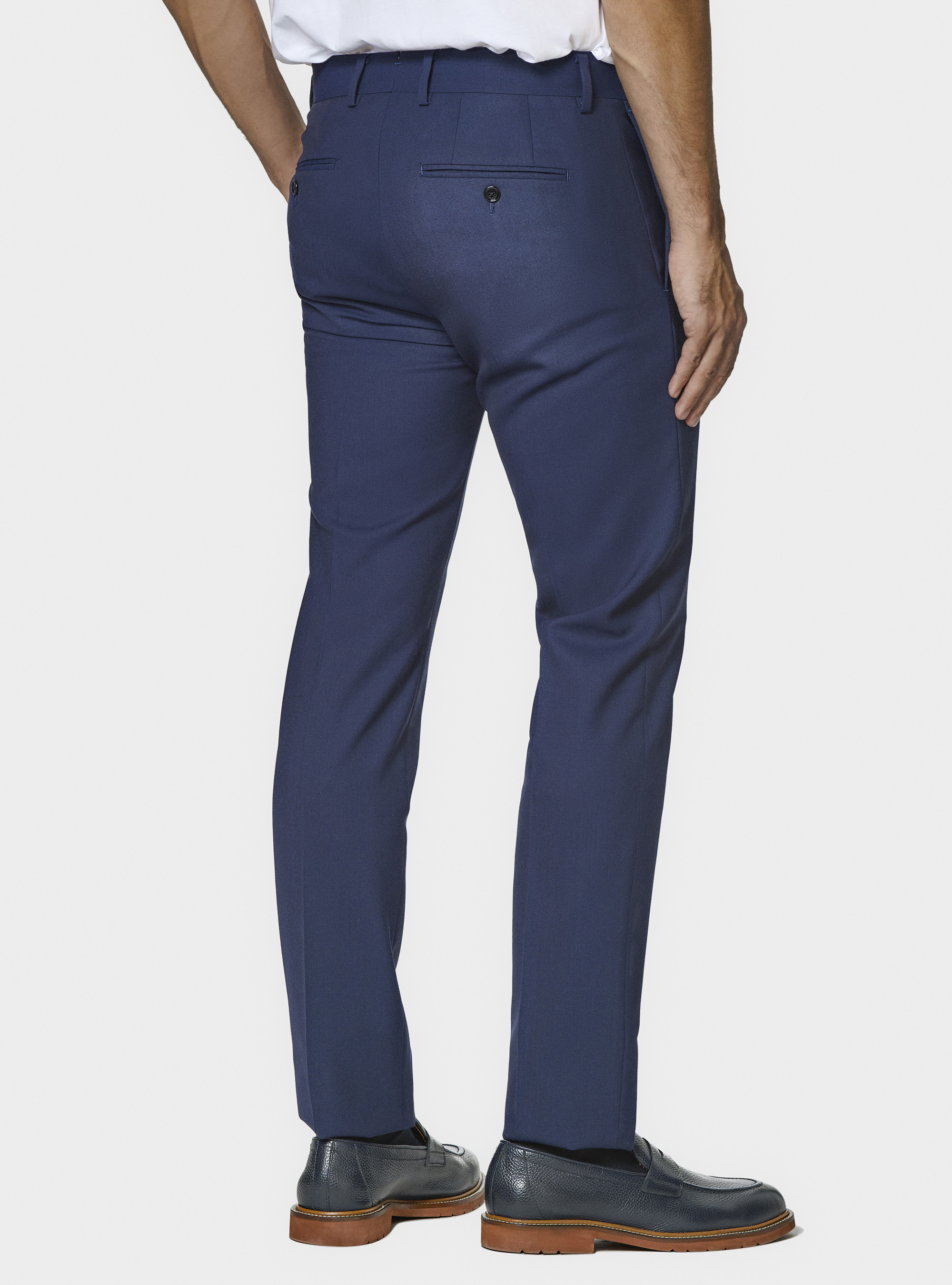 Cerruti pure wool travel suit trousers, NAVY BLUE