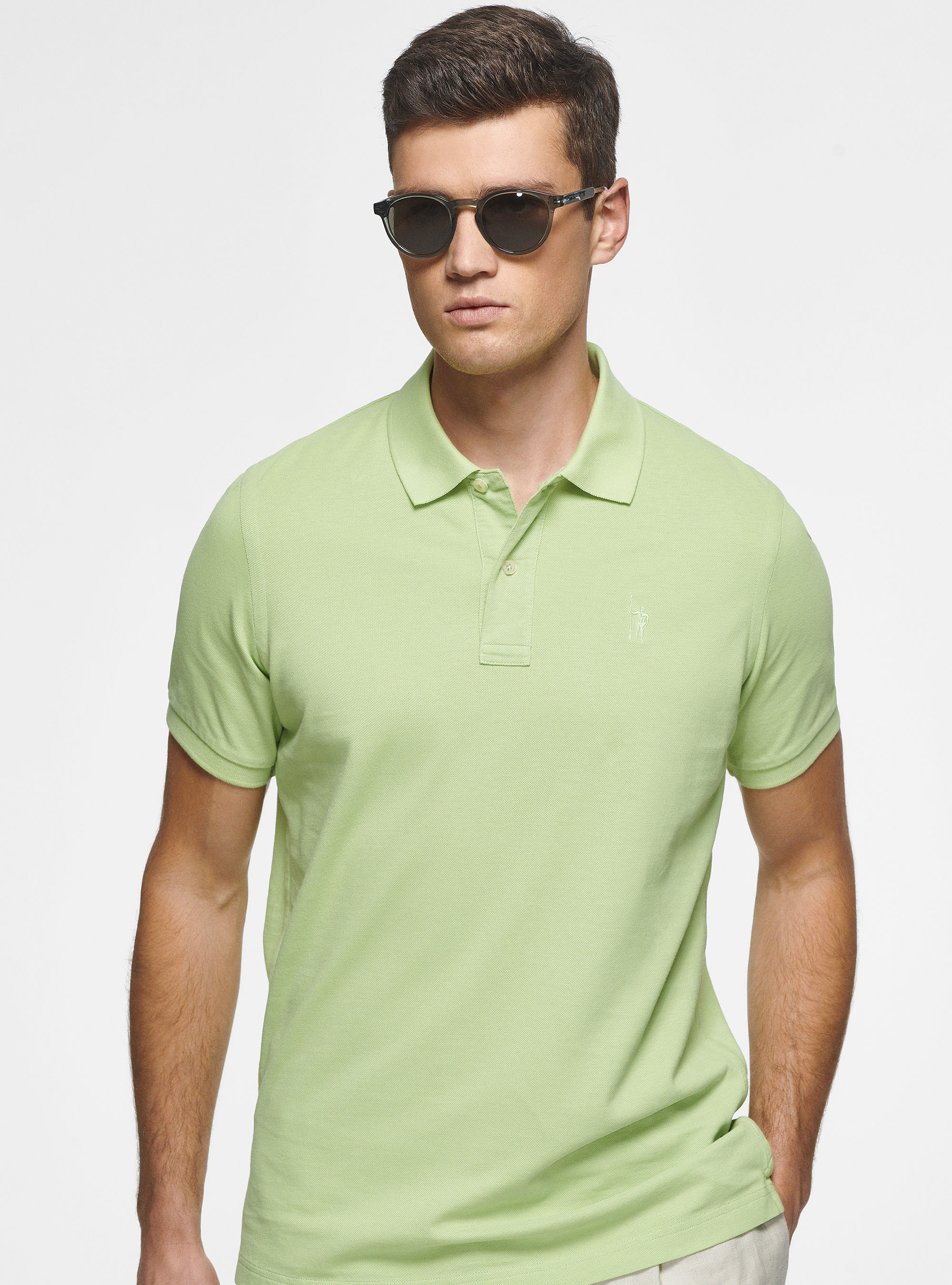 Classic piqu&eacute; polo shirt, 0620C VERDE CHIARO