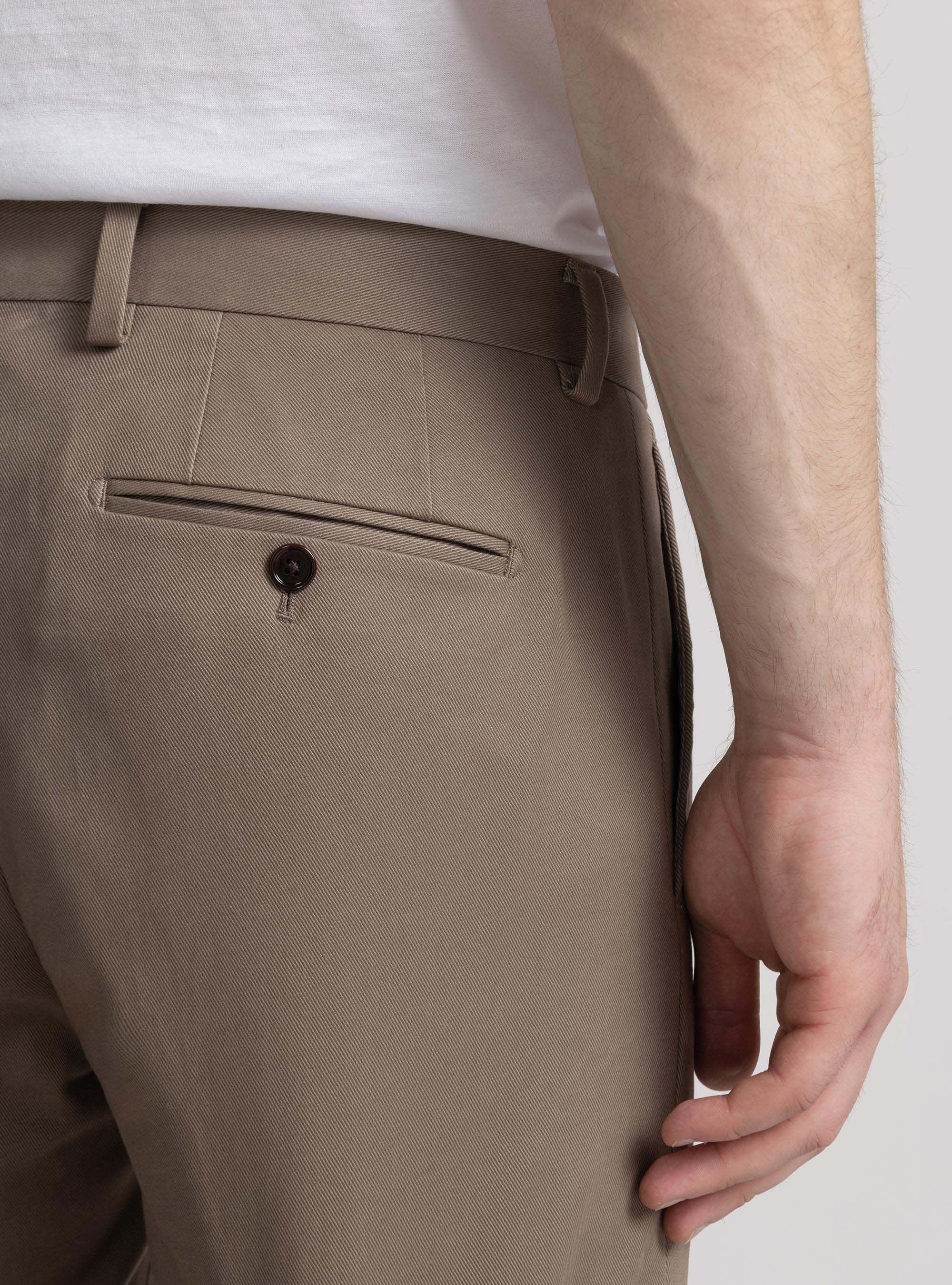 Pantaloni in cotone smerigliato, FANGO