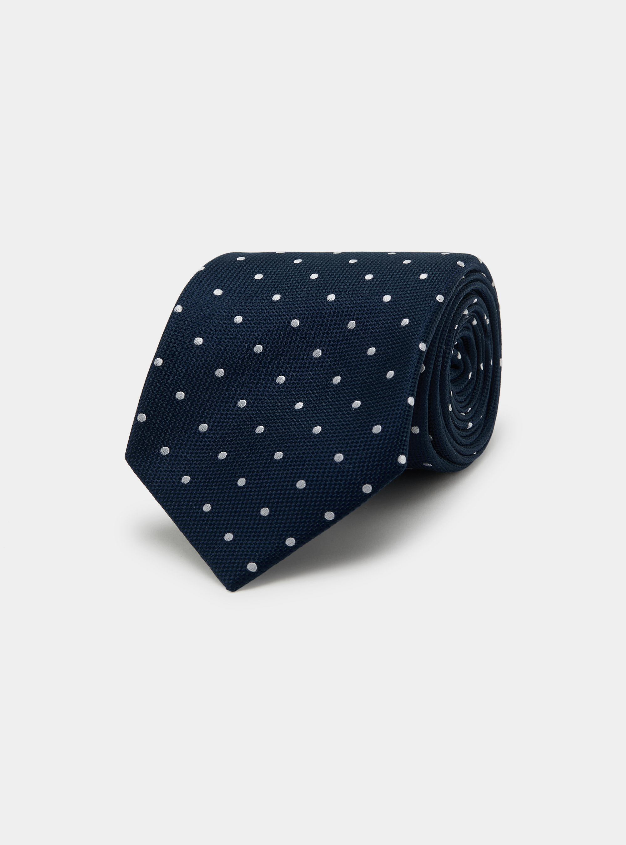 Polka Dot Silk Tie, BLU/BIANCO B84