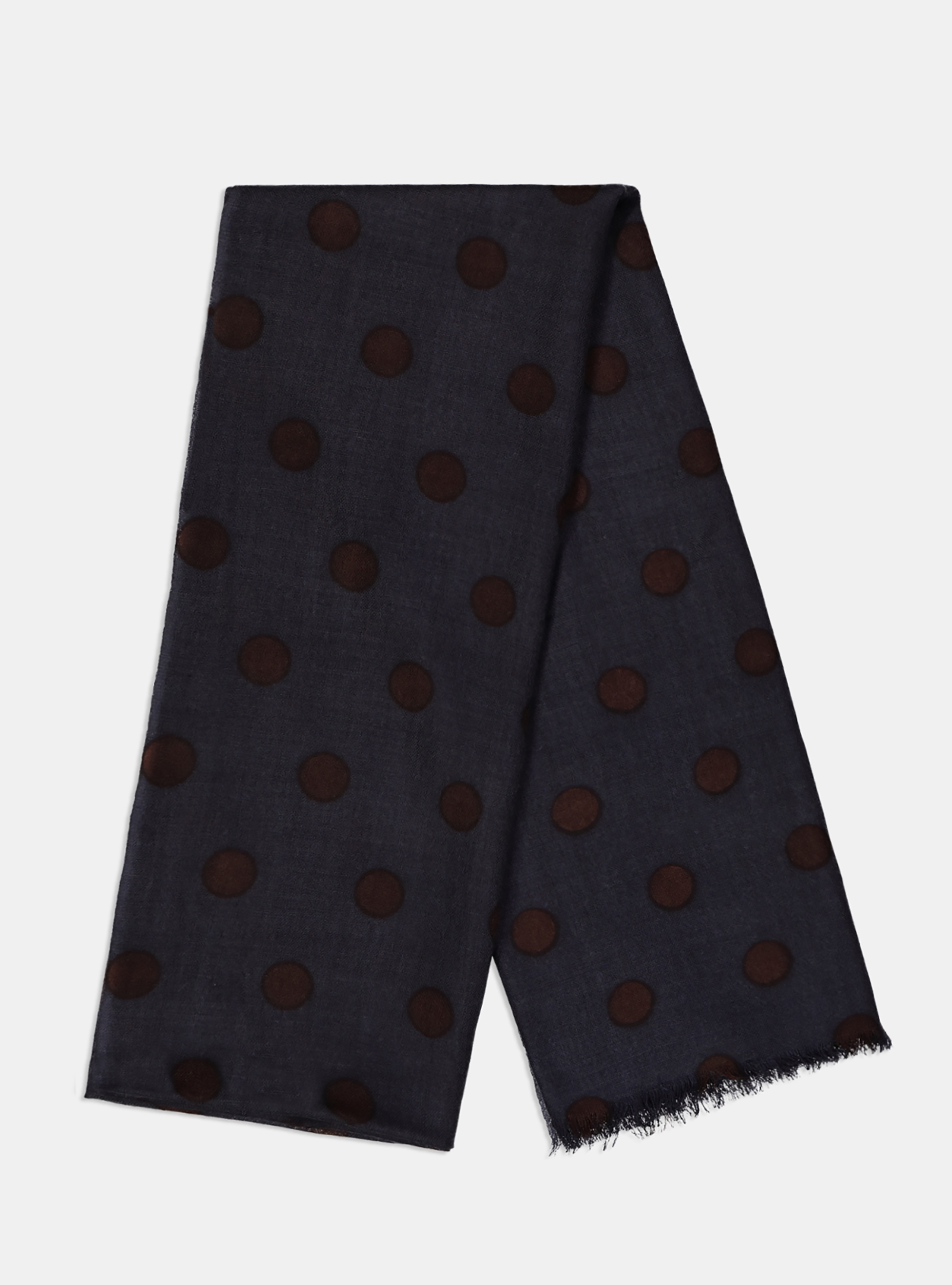 Sciarpa in lana a pois, MARRON