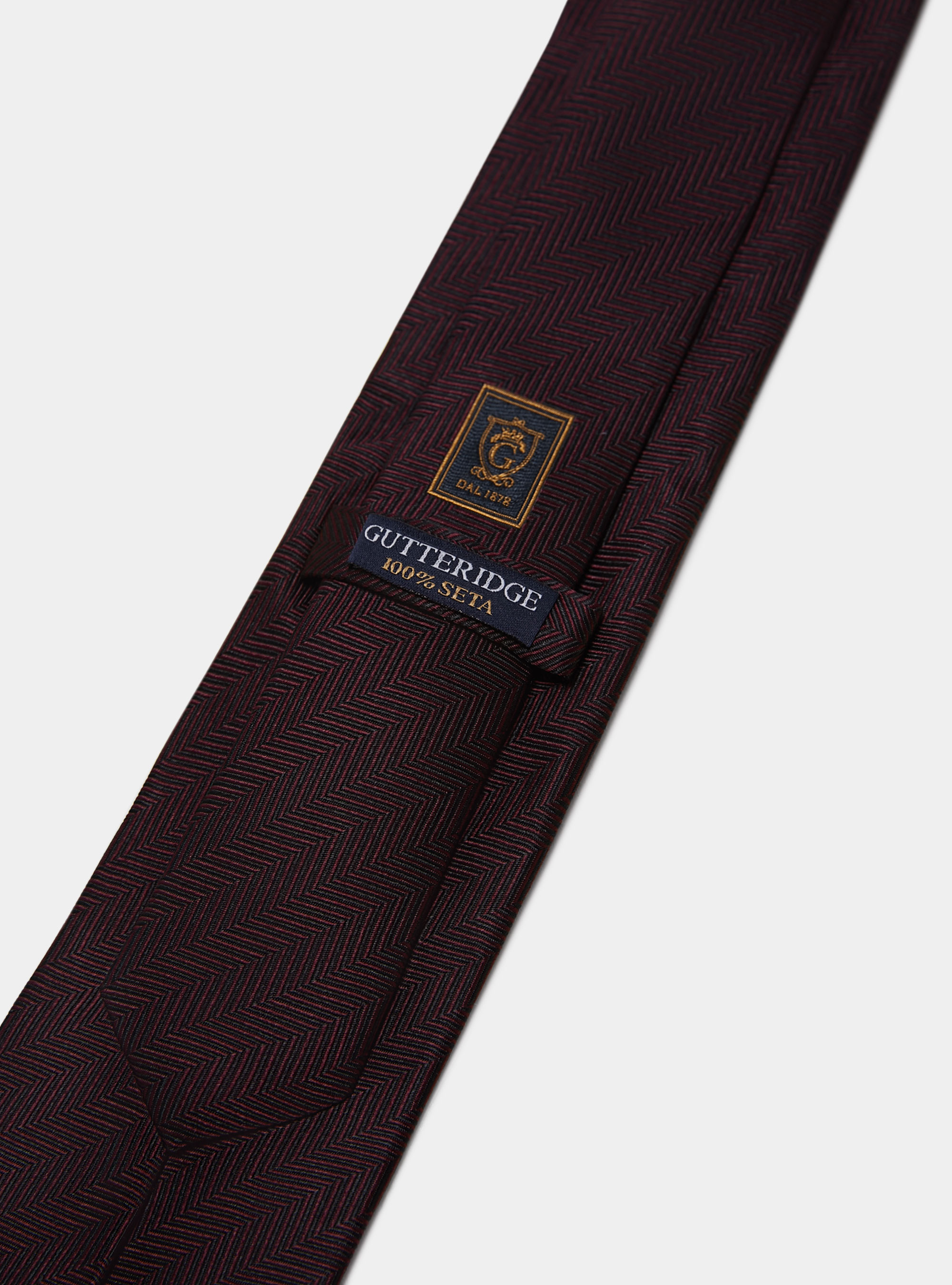 Cravate en soie à chevrons, BORDEAUX