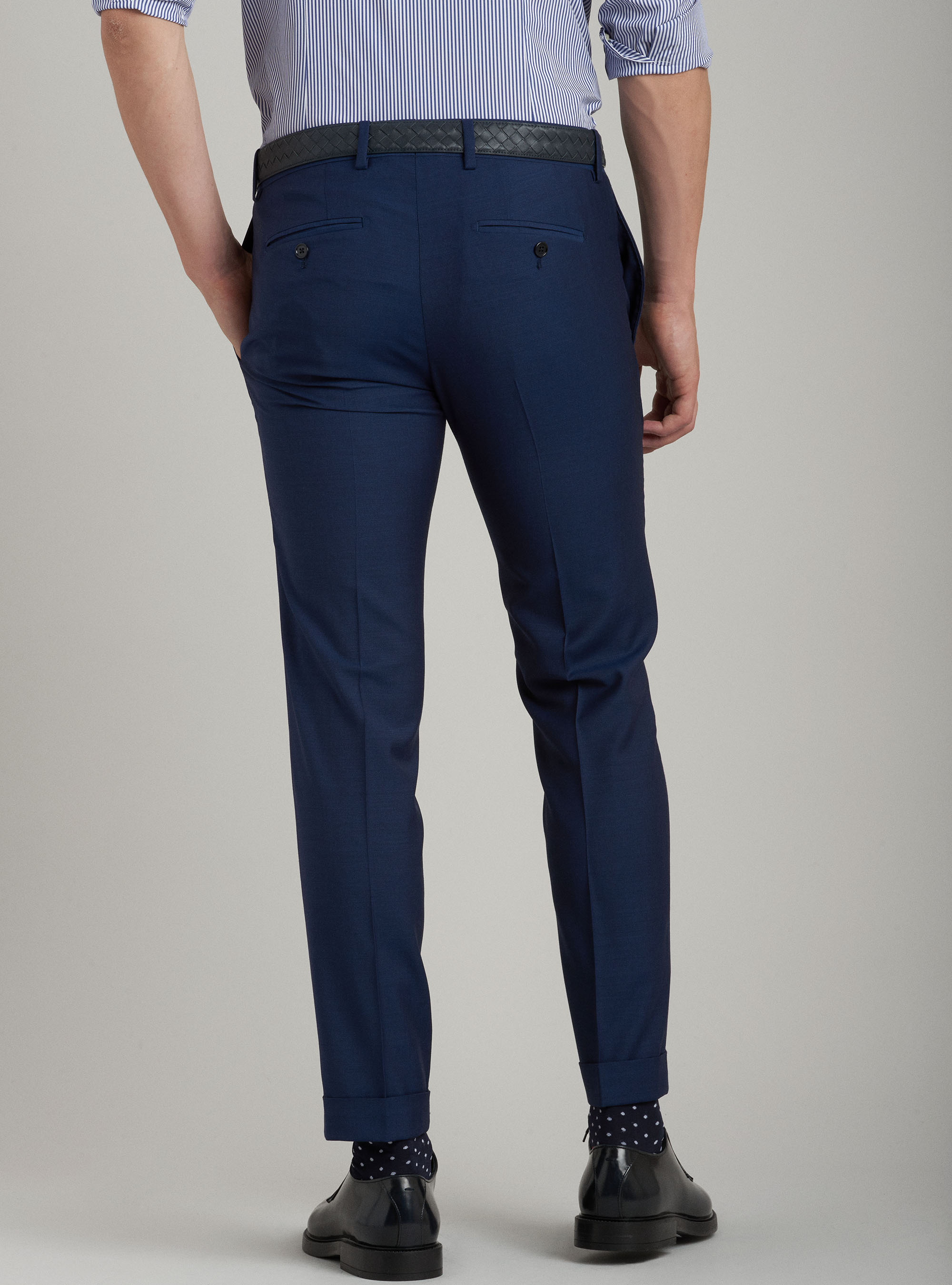 Pantaloni per abito pura lana superfine 120's, BASALTO