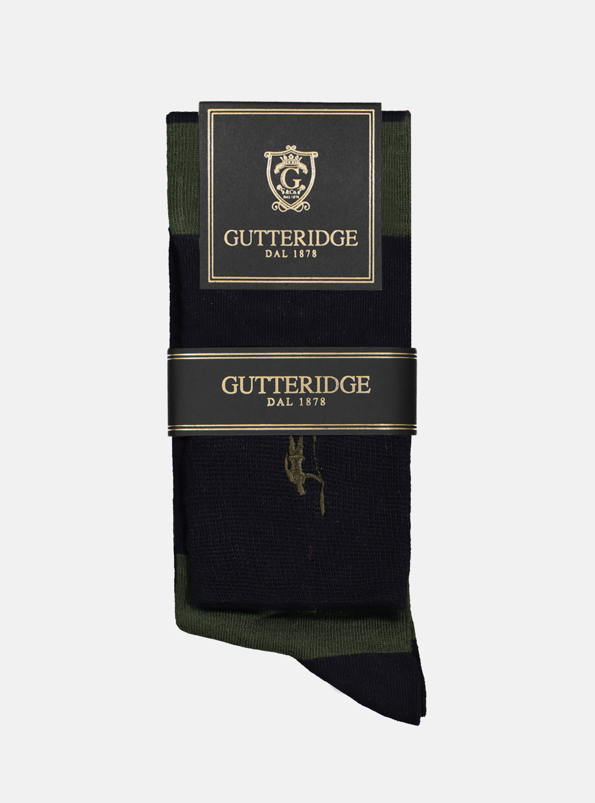 Striped long socks, NAVY BLUE