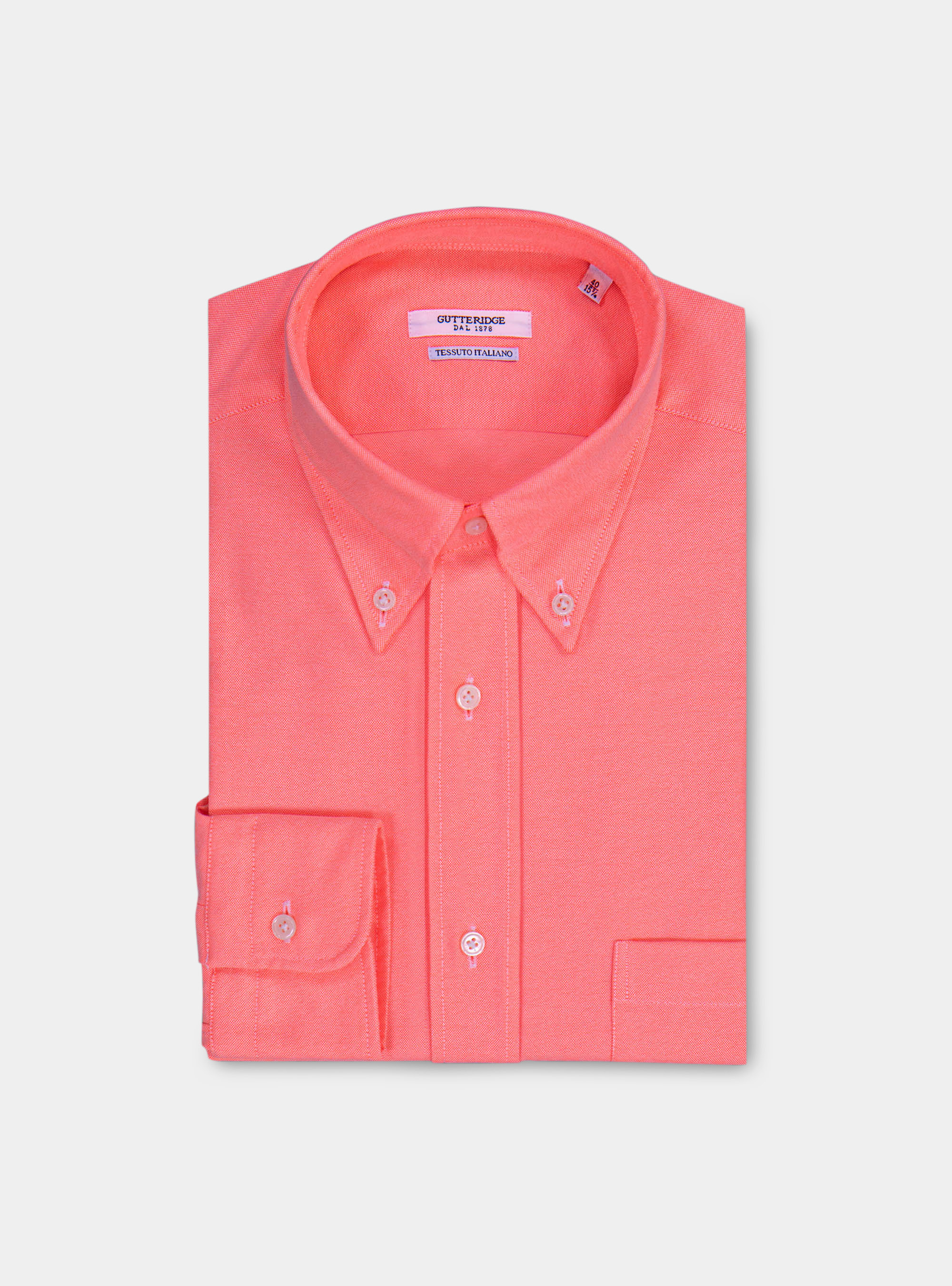 Camicia collo button down fluo con taschino