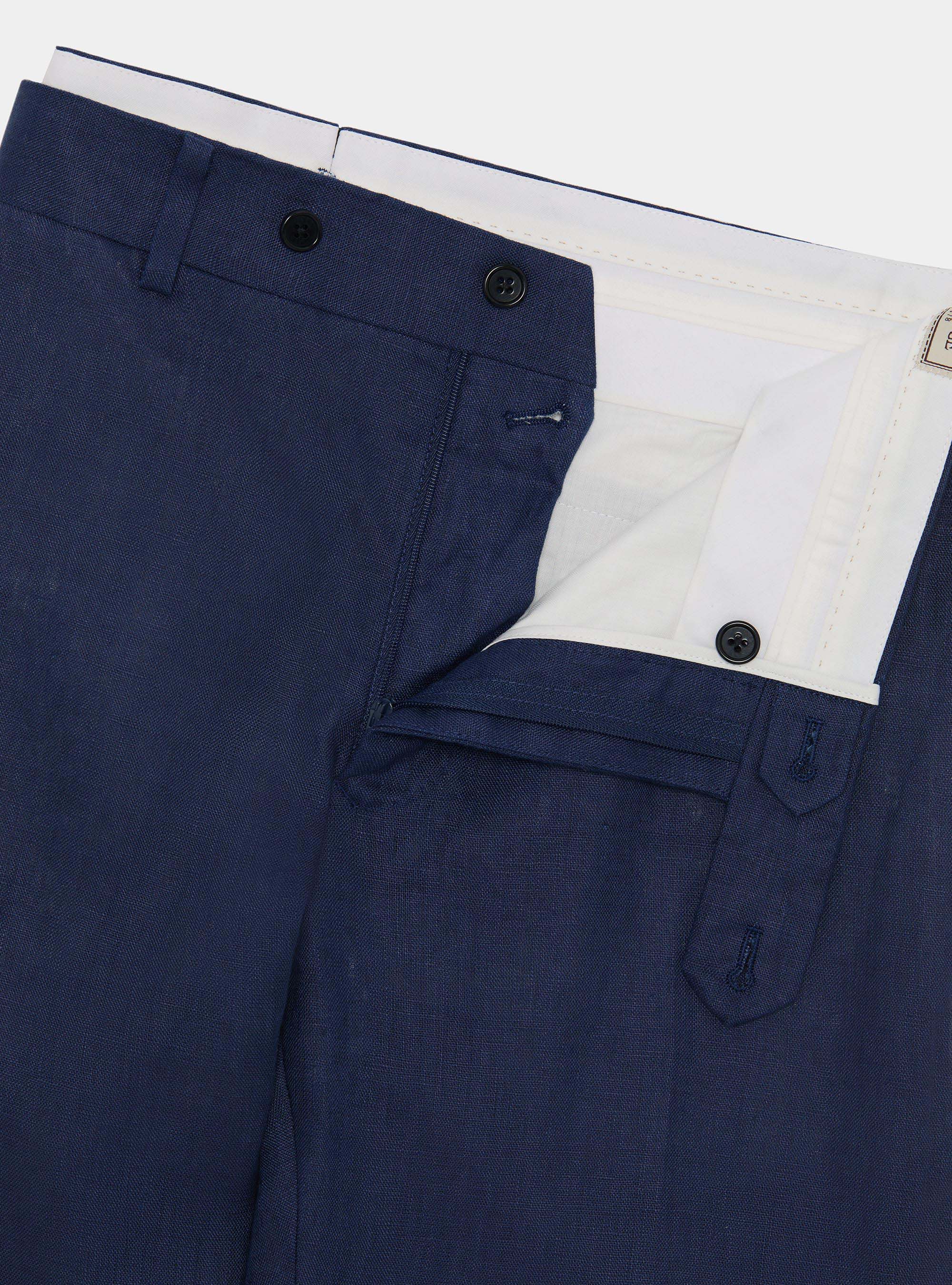 Pure linen suit trousers, BLUE