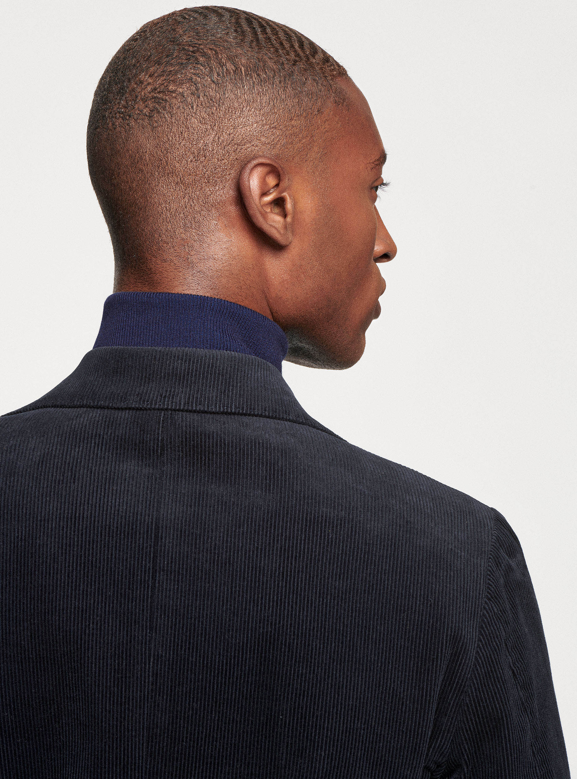 Velvet blazer, NAVY BLUE